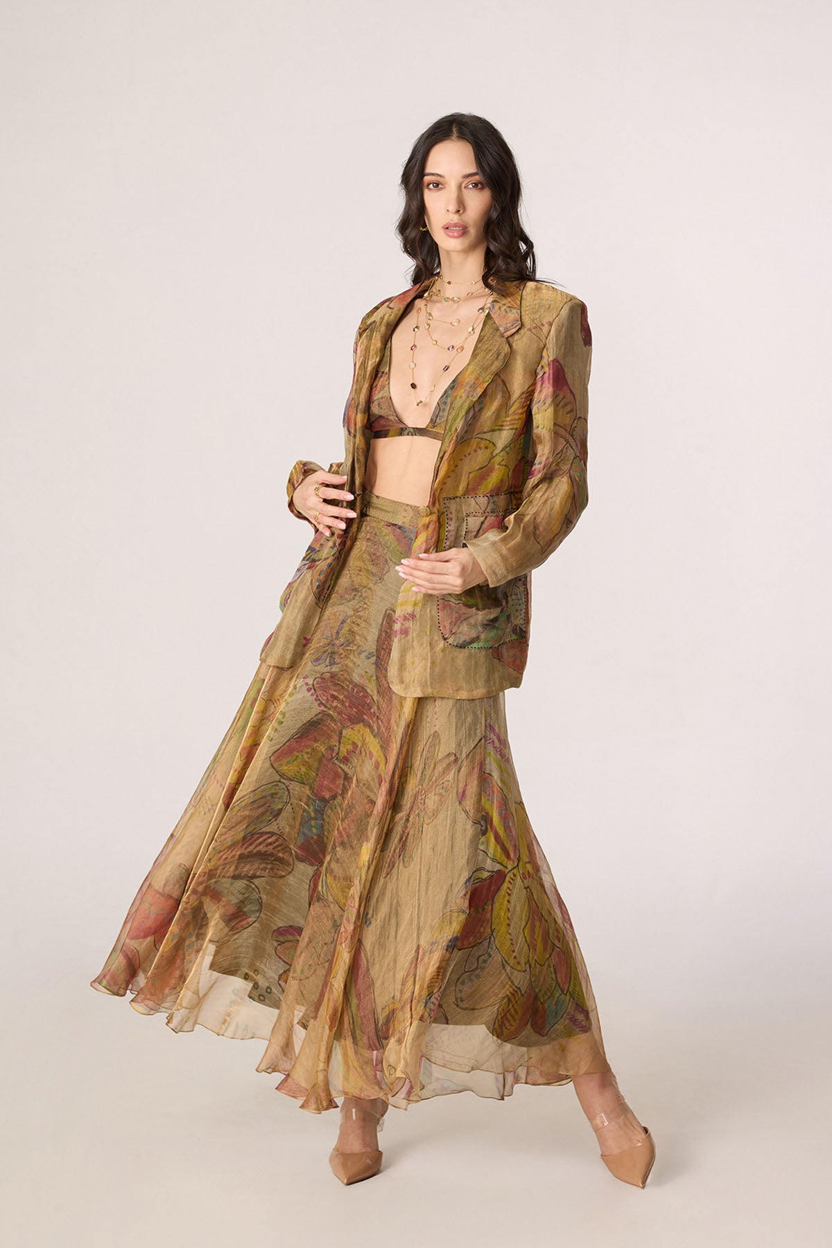 Micah Blazer and Arleth Bralette and Revah Skirt