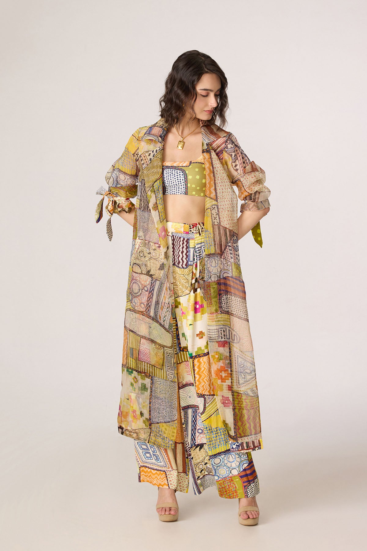 Belen Trench and Juniper Bustier and Jeja Trousers