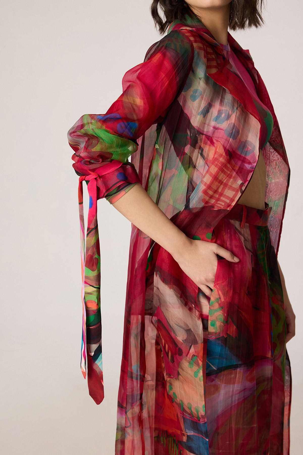 Belen Trench and Zavi Blouse and Vellora Trousers