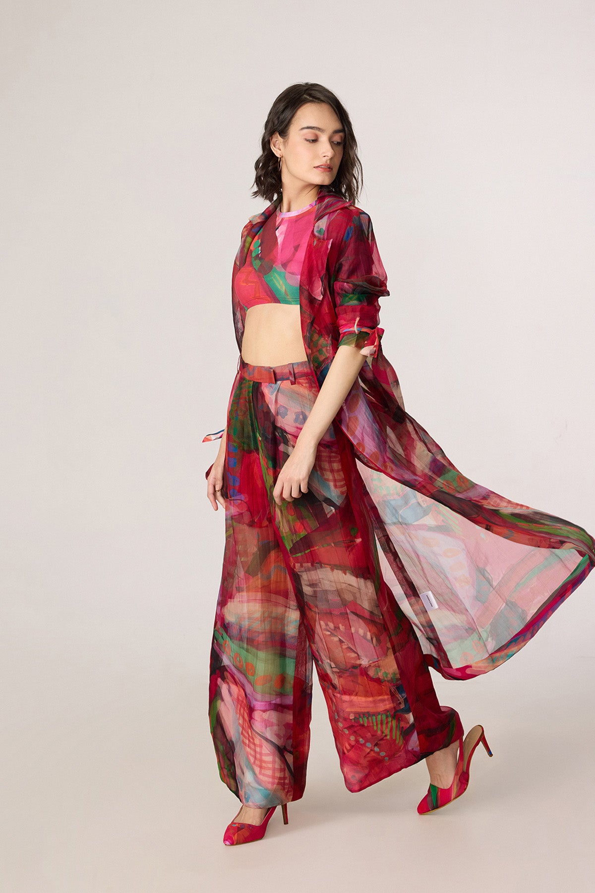 Belen Trench and Zavi Blouse and Vellora Trousers