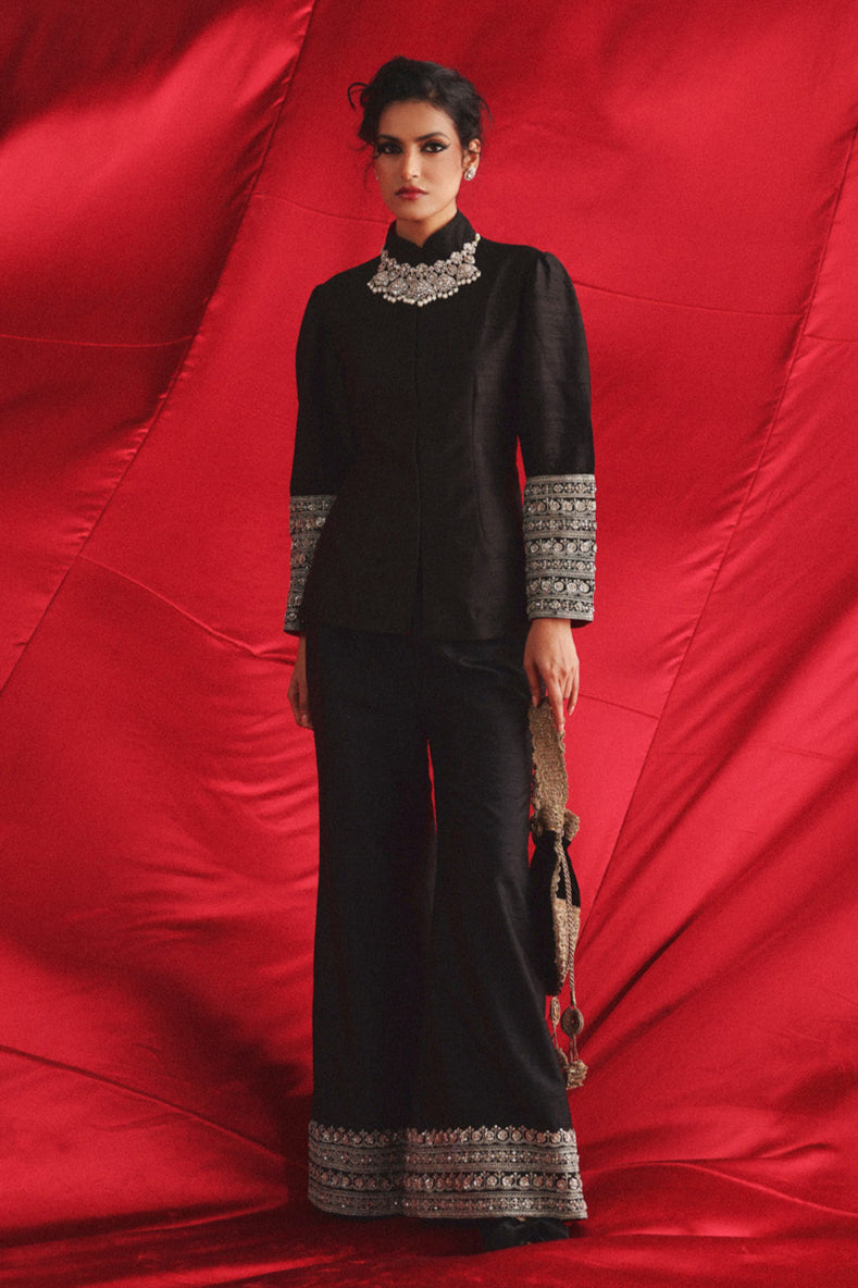 Marodiwork Crop Jacket with Palazzos