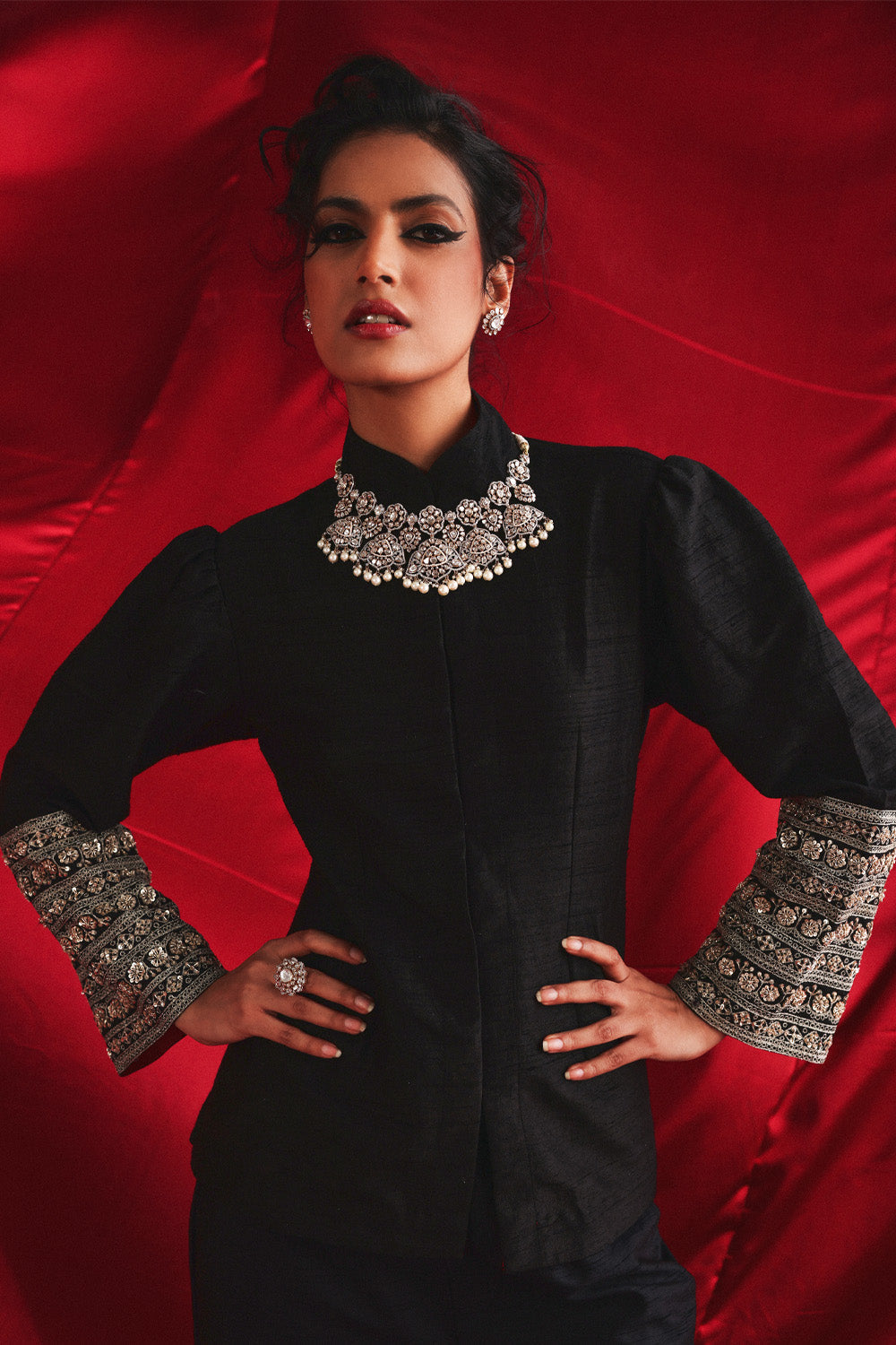 Marodiwork Crop Jacket with Palazzos