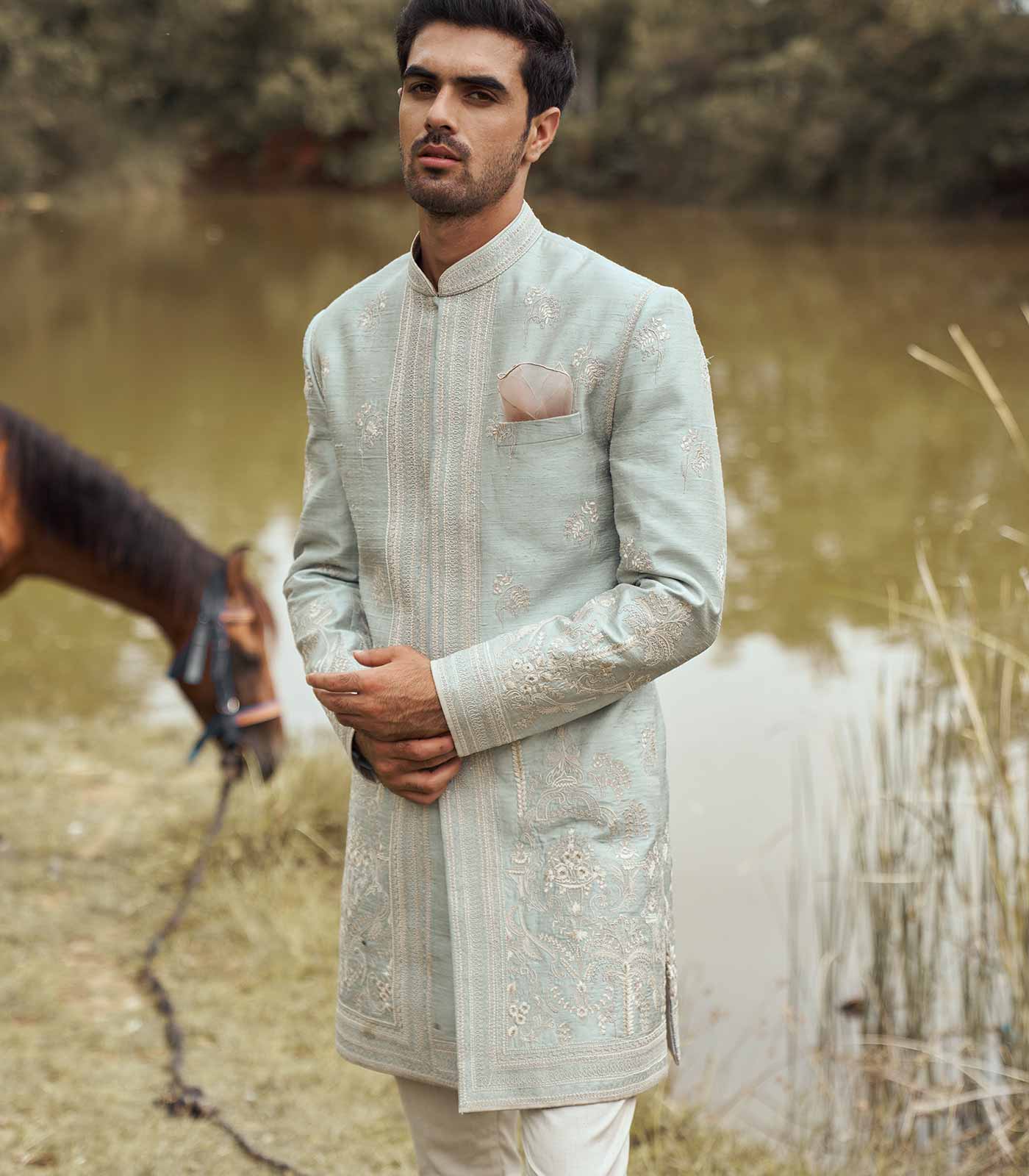 DORI PALM TREE SHERWANI SET