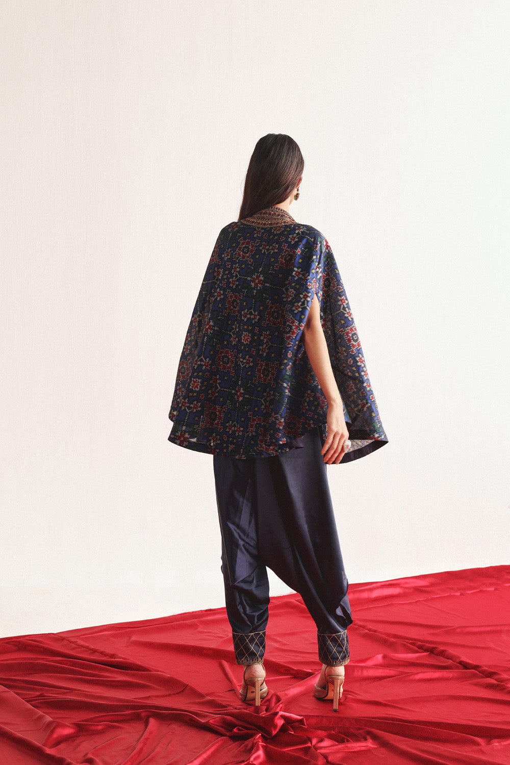 Patola Marodiwork Cape with Harem Dhoti Pants Set