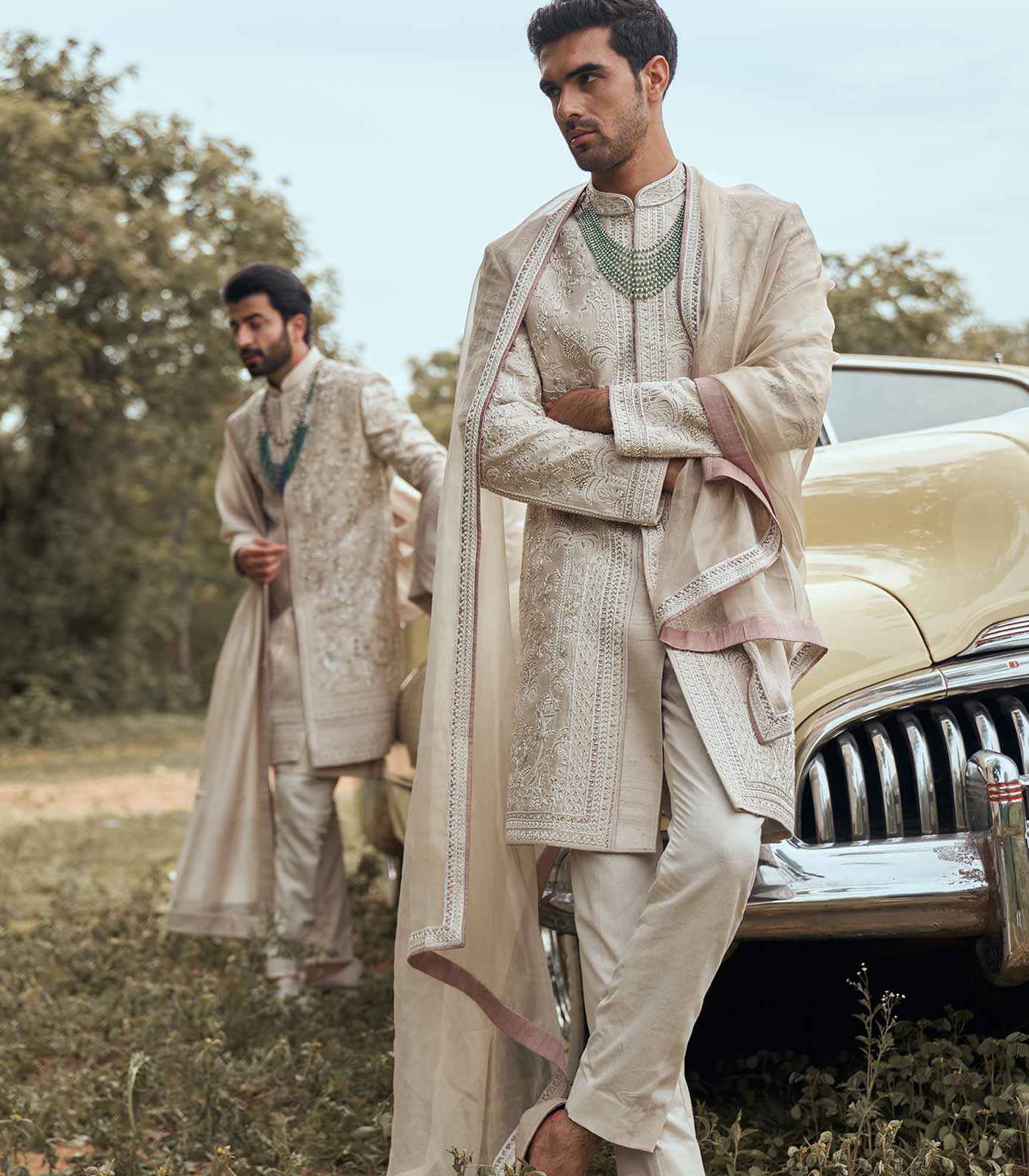 PALM TREE SHERWANI SET