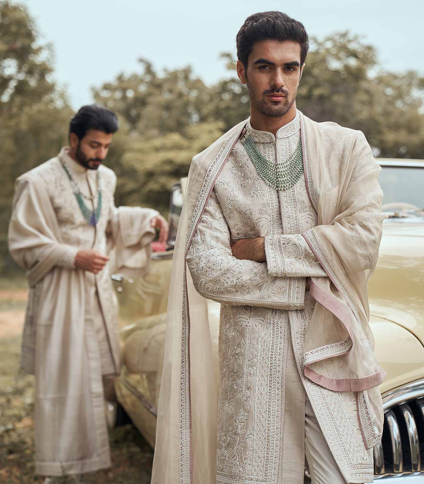 PALM TREE SHERWANI SET