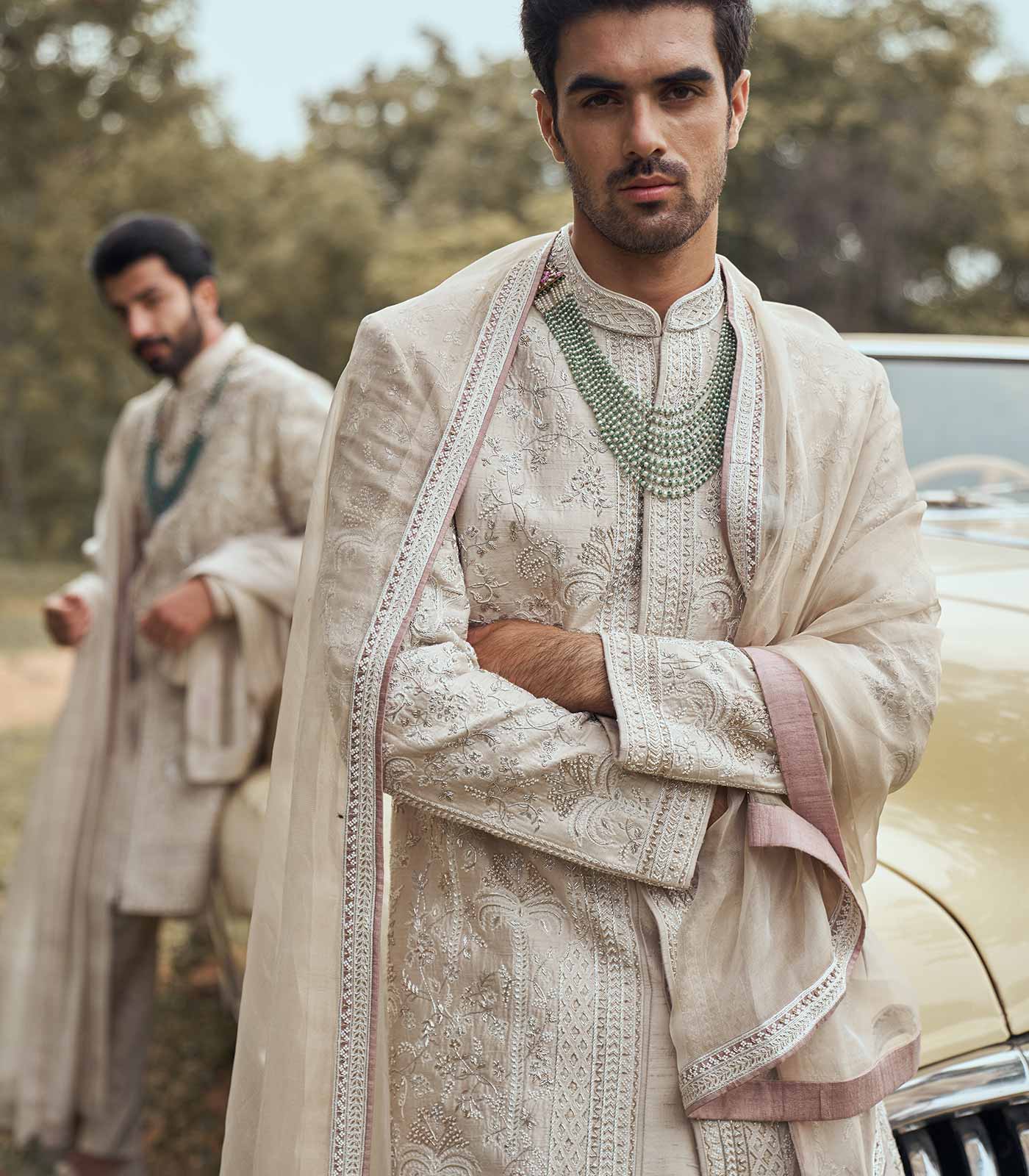 PALM TREE SHERWANI SET