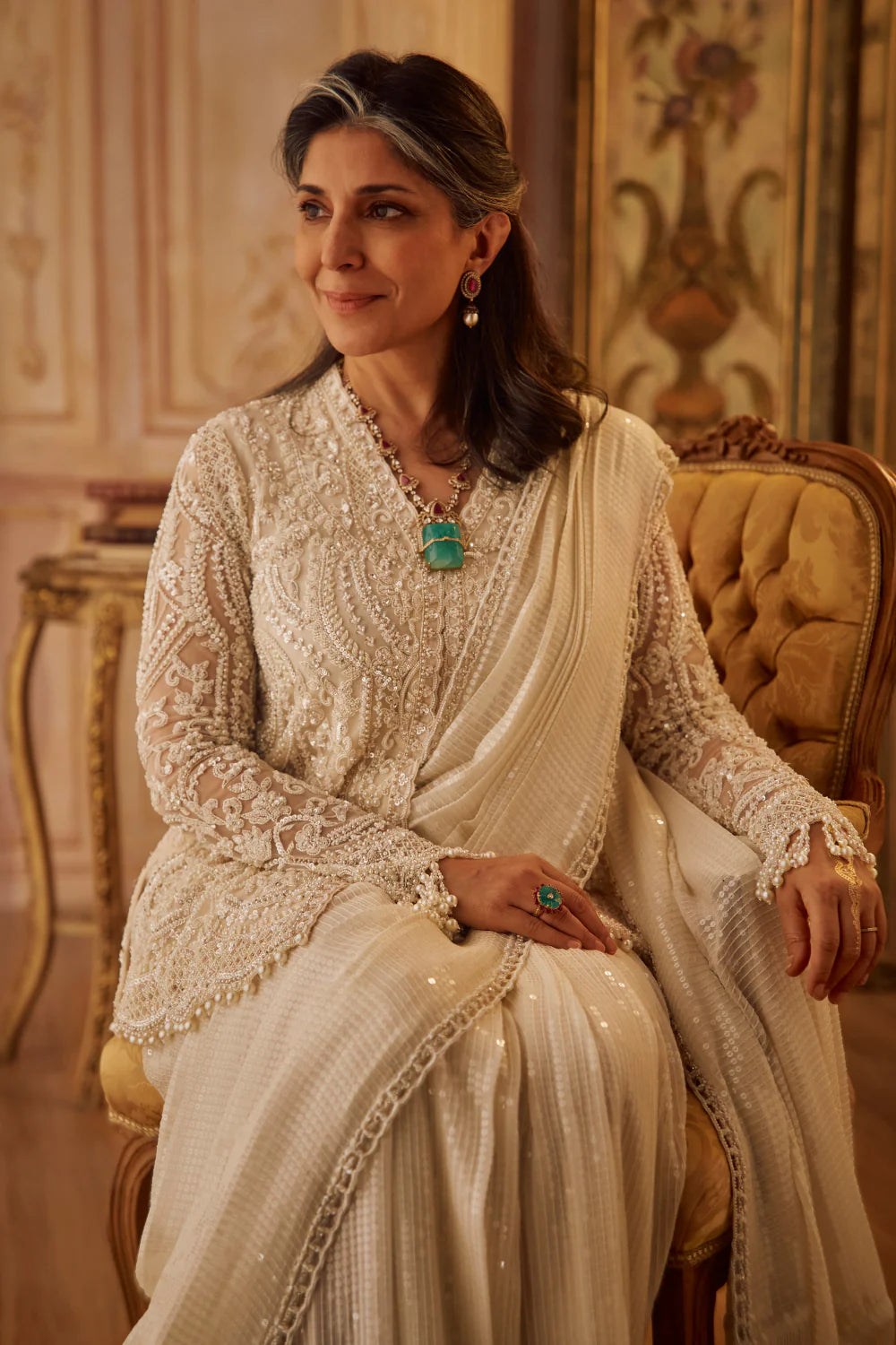 Pearl Jacket Saree Set