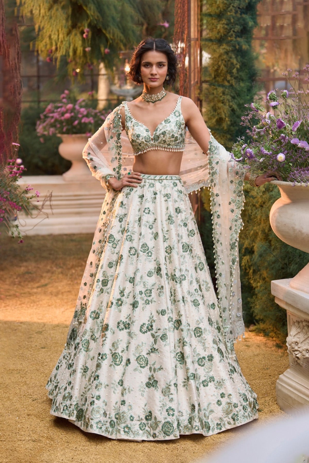 Emerald Floral Lehenga Set
