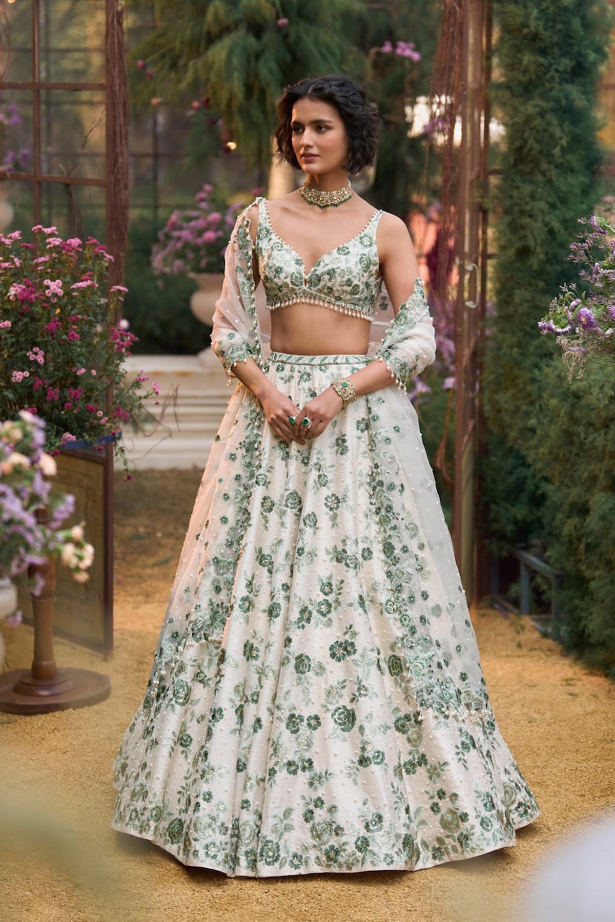 Emerald Floral Lehenga Set