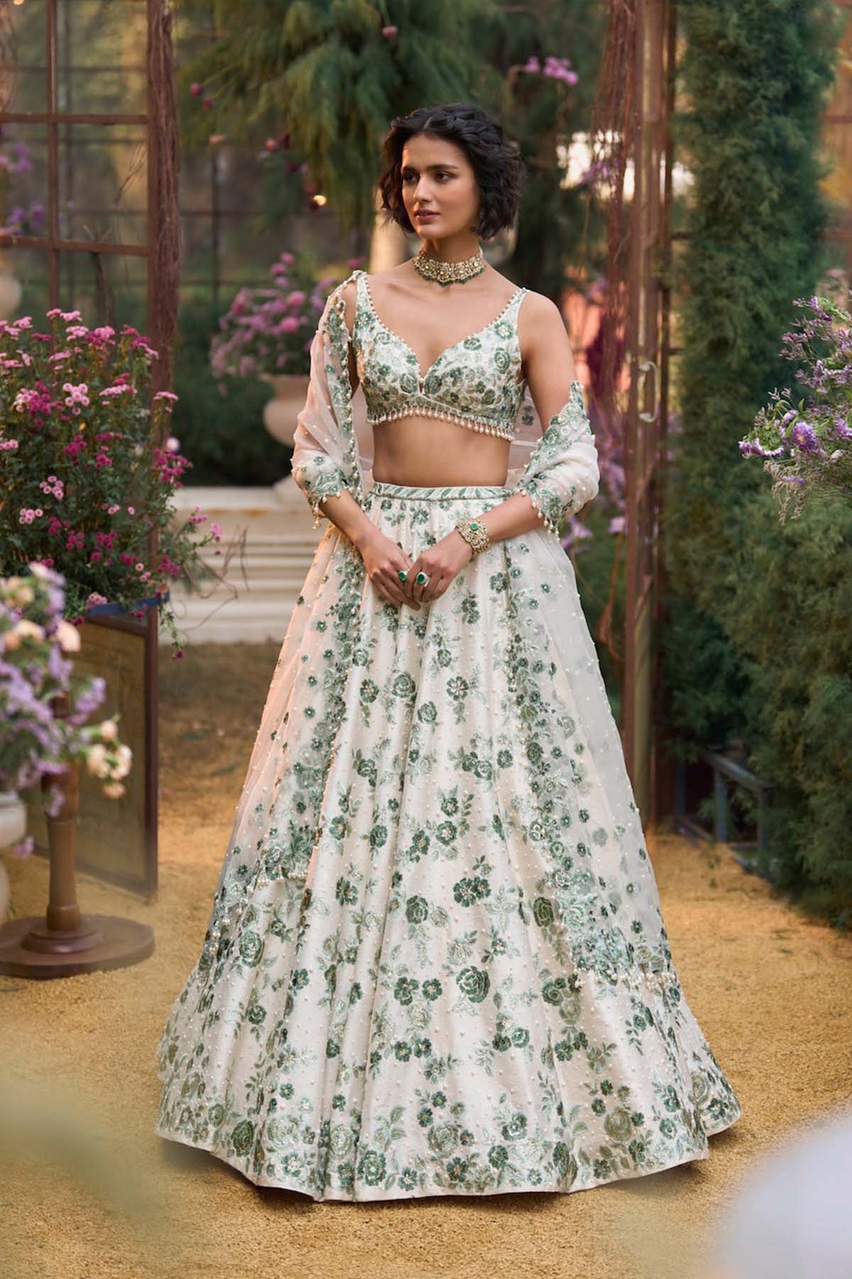 Emerald Floral Lehenga Set