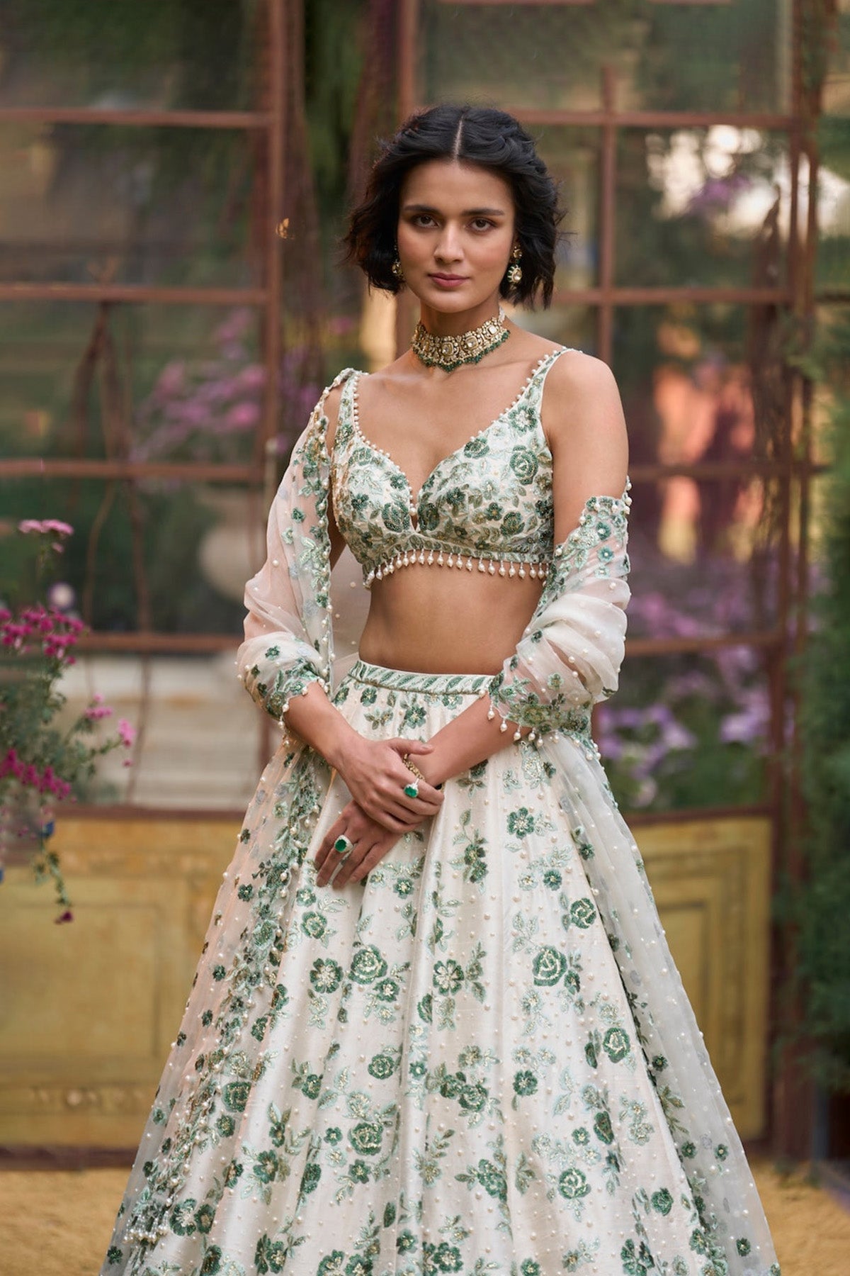 Emerald Floral Lehenga Set