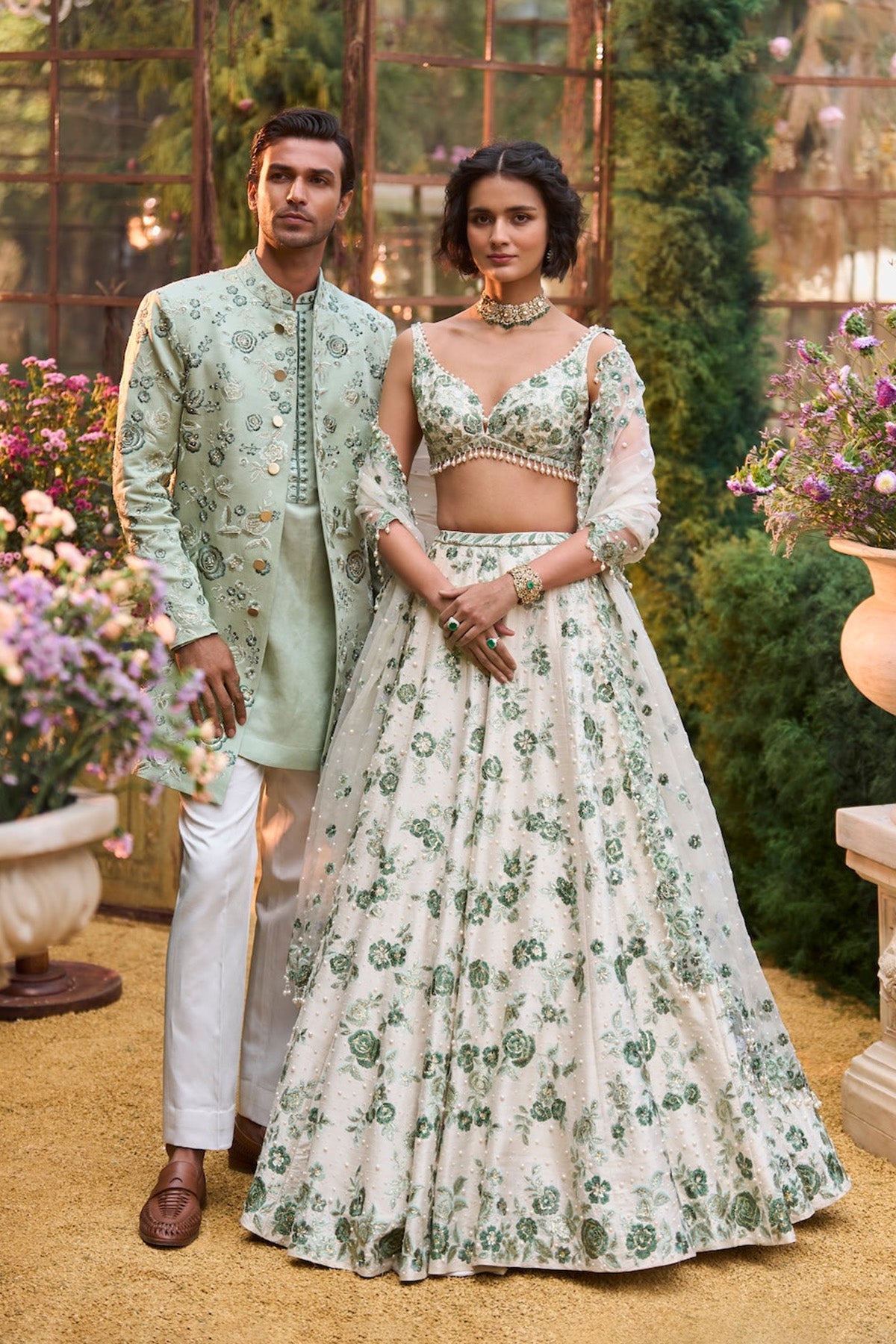 Emerald Floral Lehenga Set