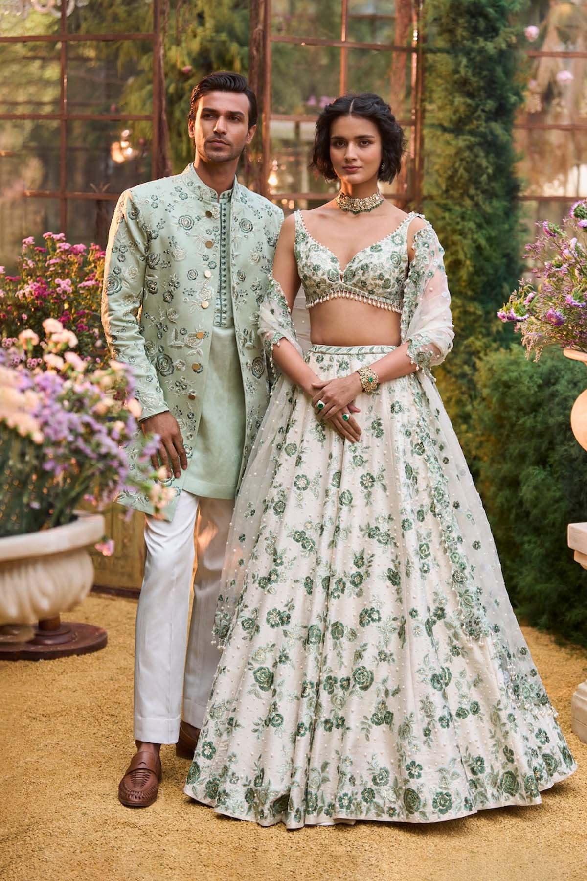 Emerald Floral Lehenga Set