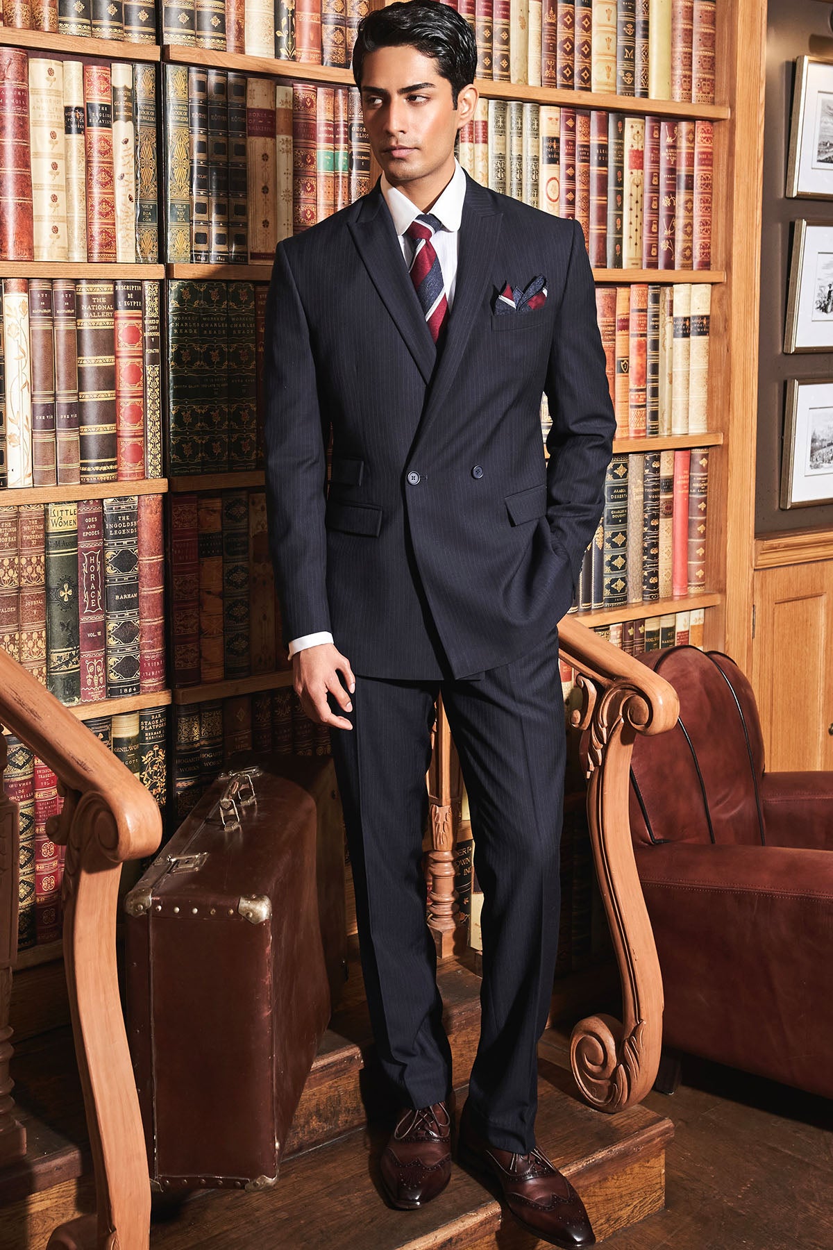 The Classic Navy Pinstripe Suit