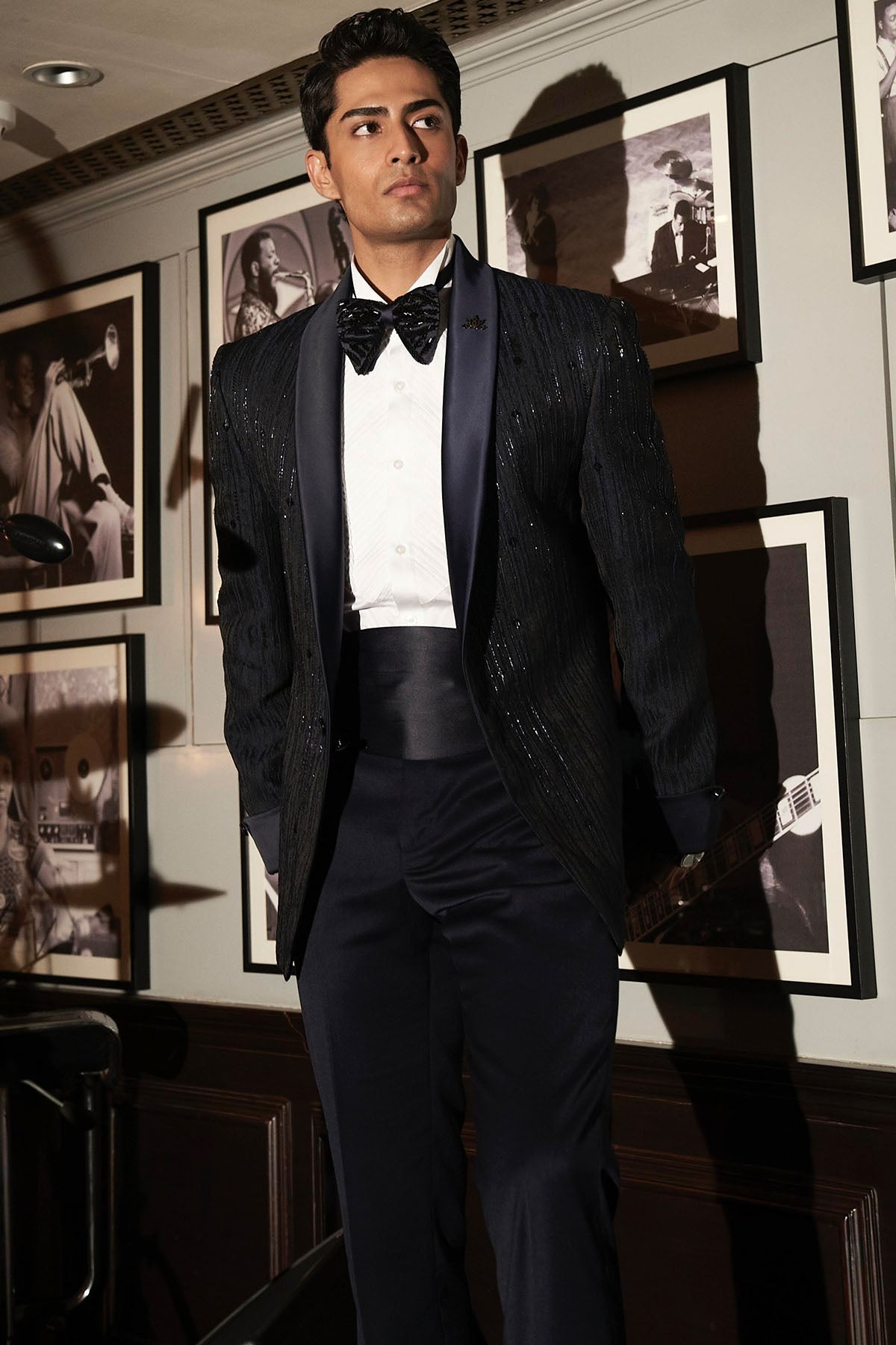 Navy Midnight Soirée Shawl Lapel Tuxedo Set