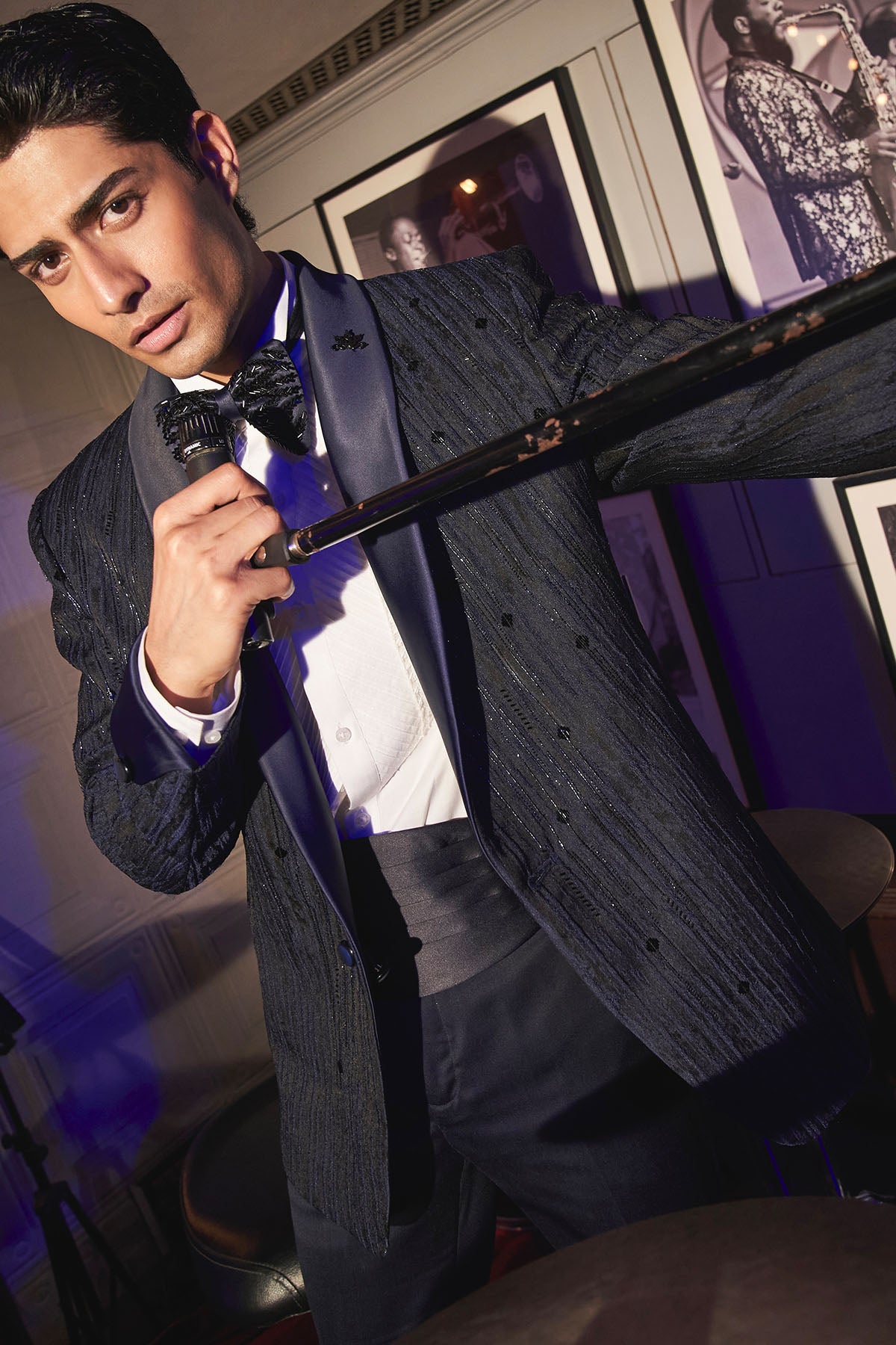 Navy Midnight Soirée Shawl Lapel Tuxedo Set