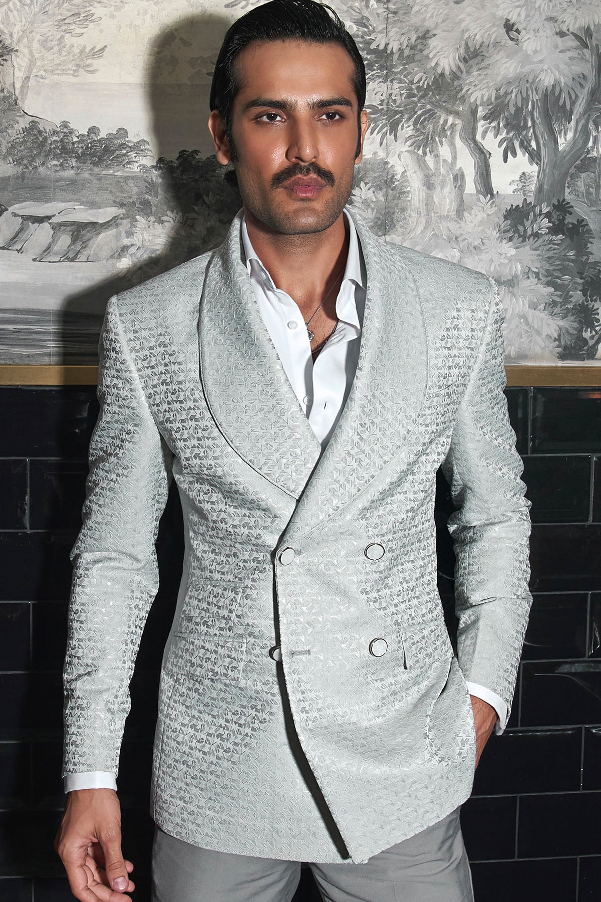 Silver Sterling Shawl Lapel Tuxedo Set