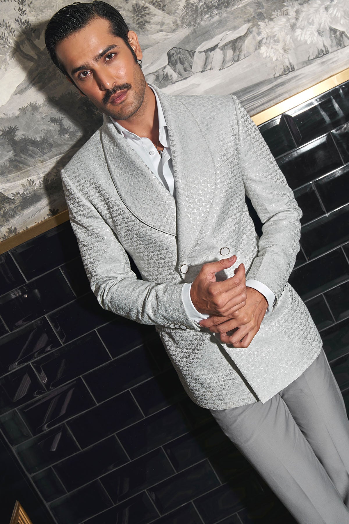 Silver Sterling Shawl Lapel Tuxedo Set