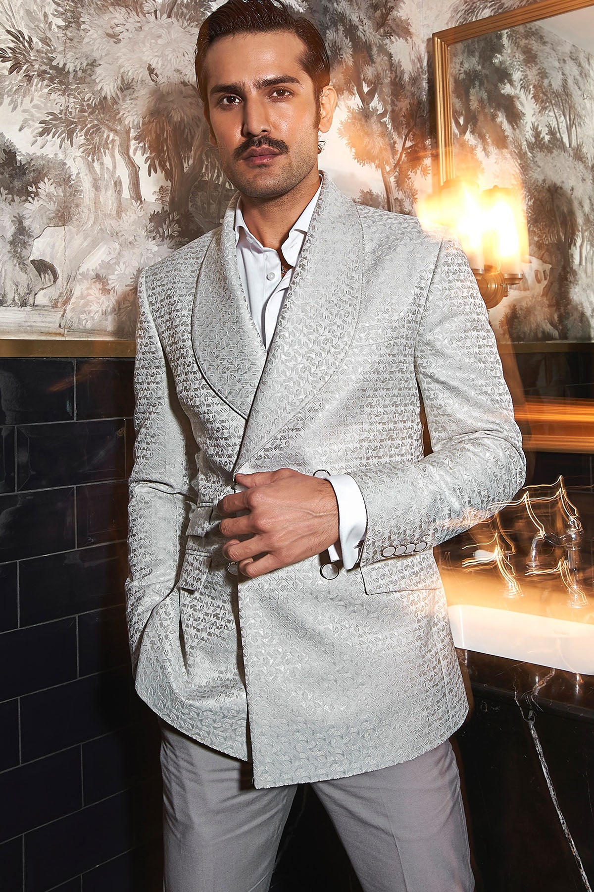 Silver Sterling Shawl Lapel Tuxedo Set