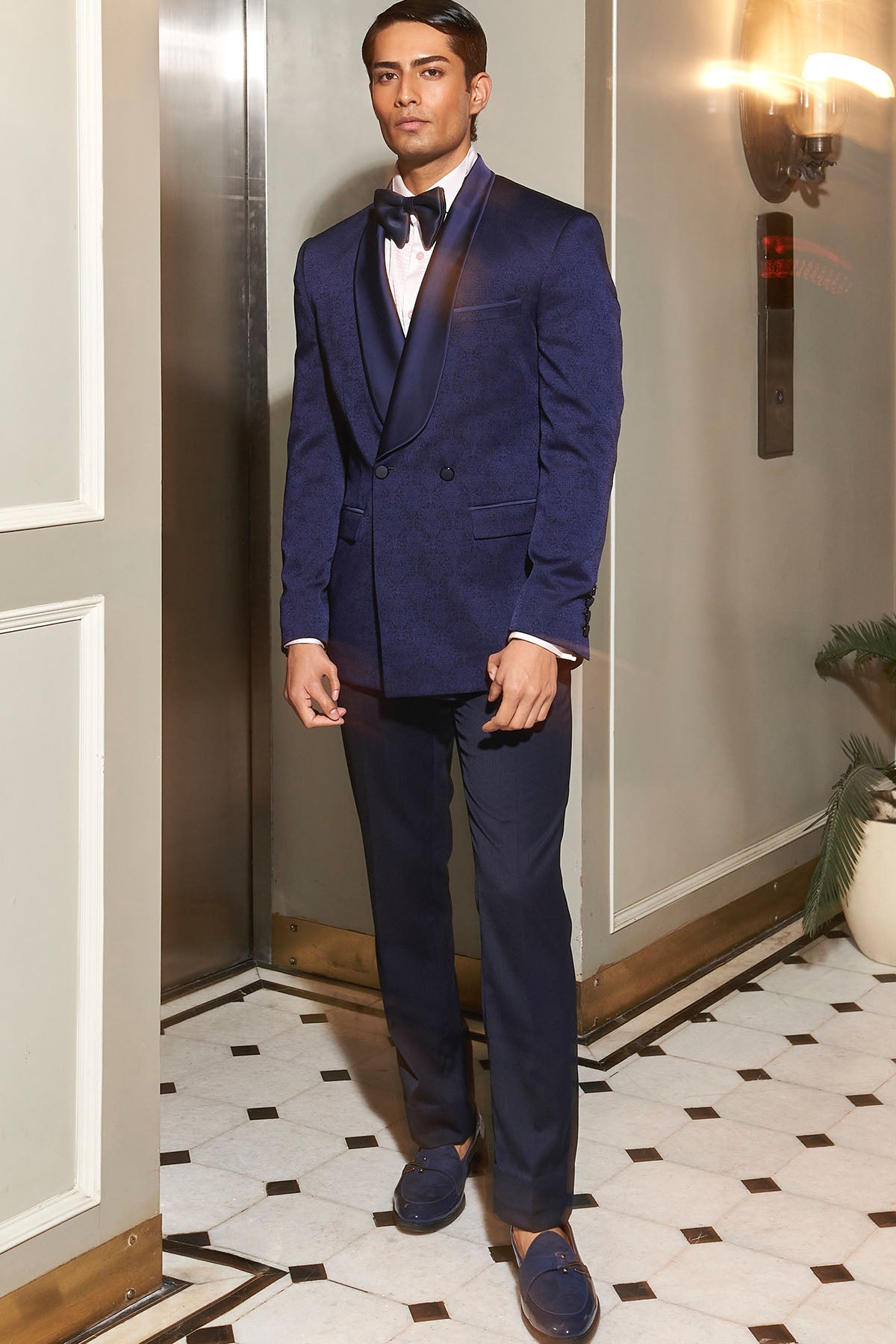 Elysian Navy Double Breasted Tuxedo Set