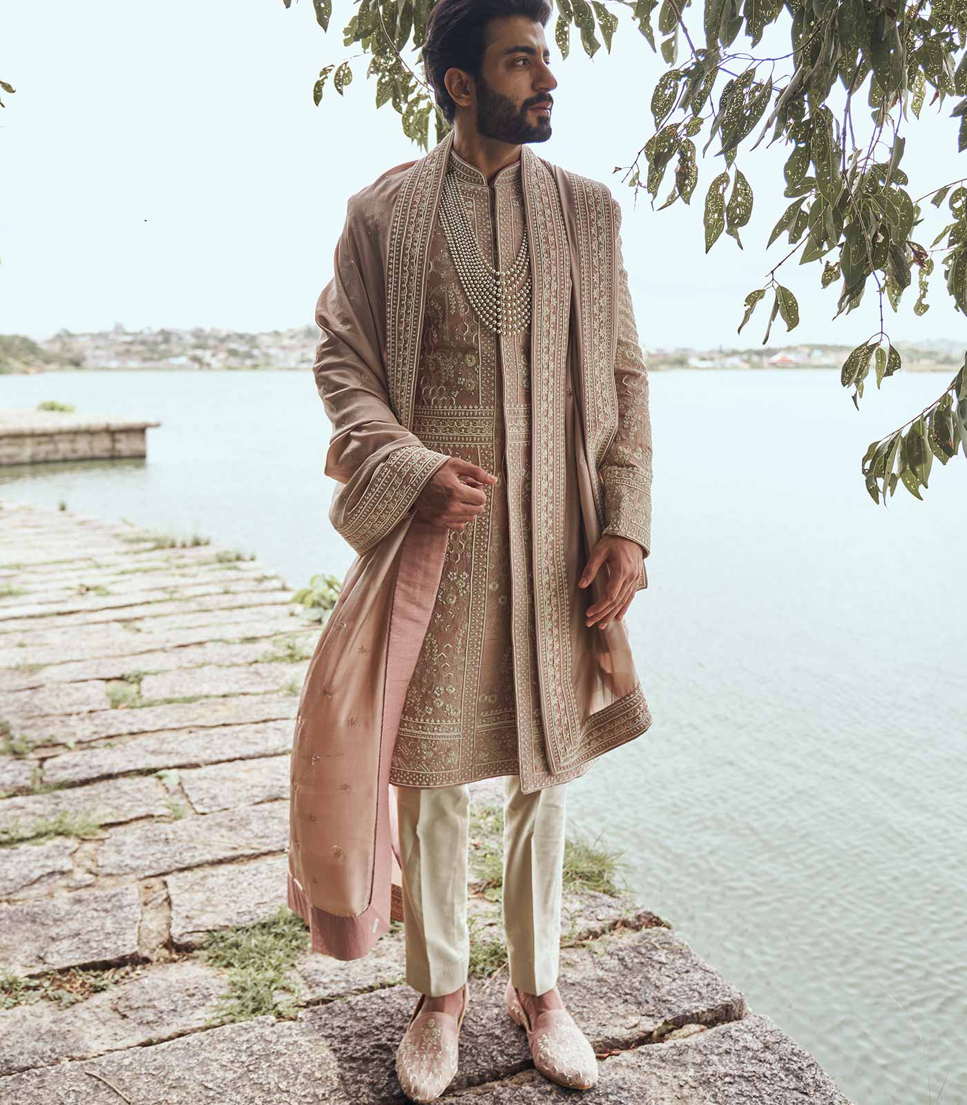 DUSTY ROSE SHERWANI SET