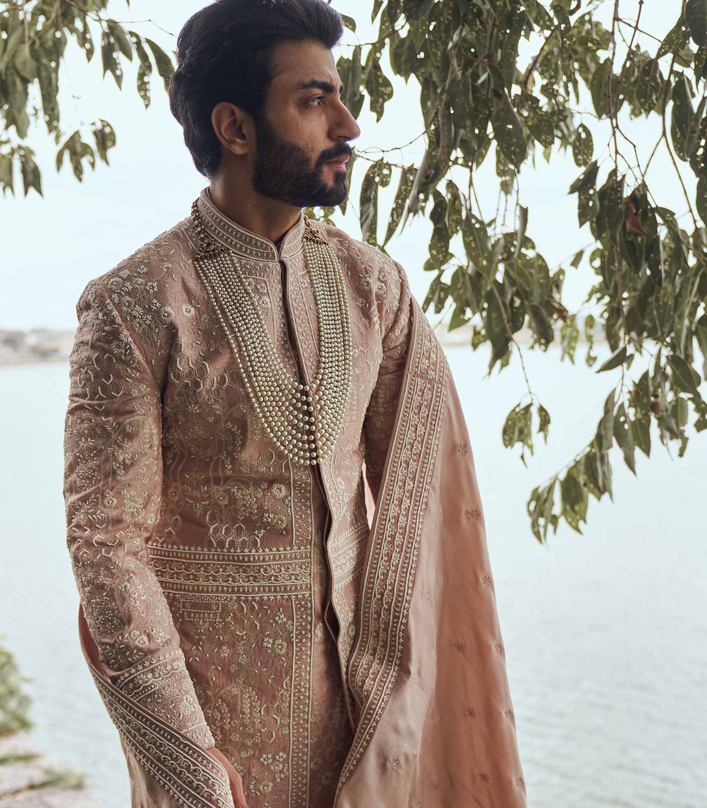 DUSTY ROSE SHERWANI SET