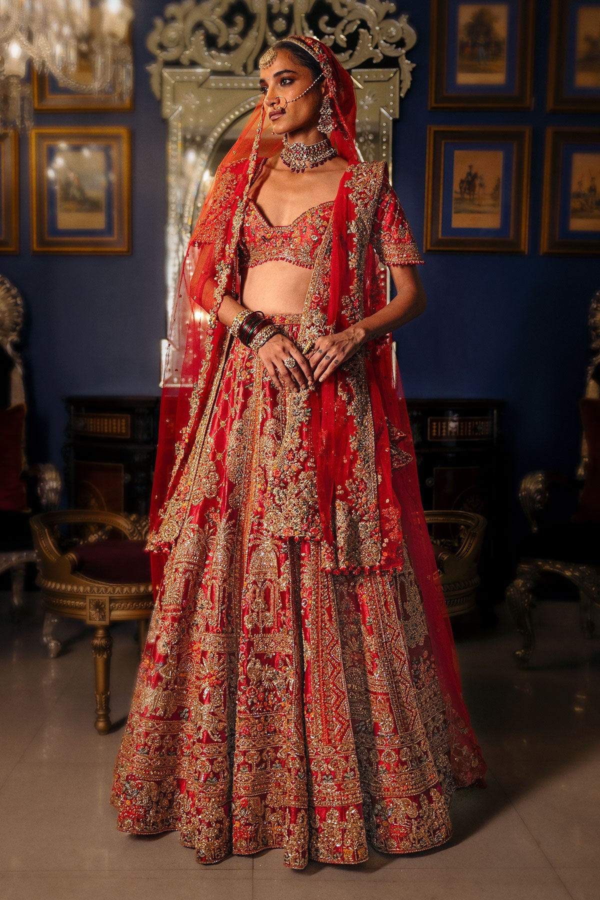 Floraire Tissue Bridal Lehenga