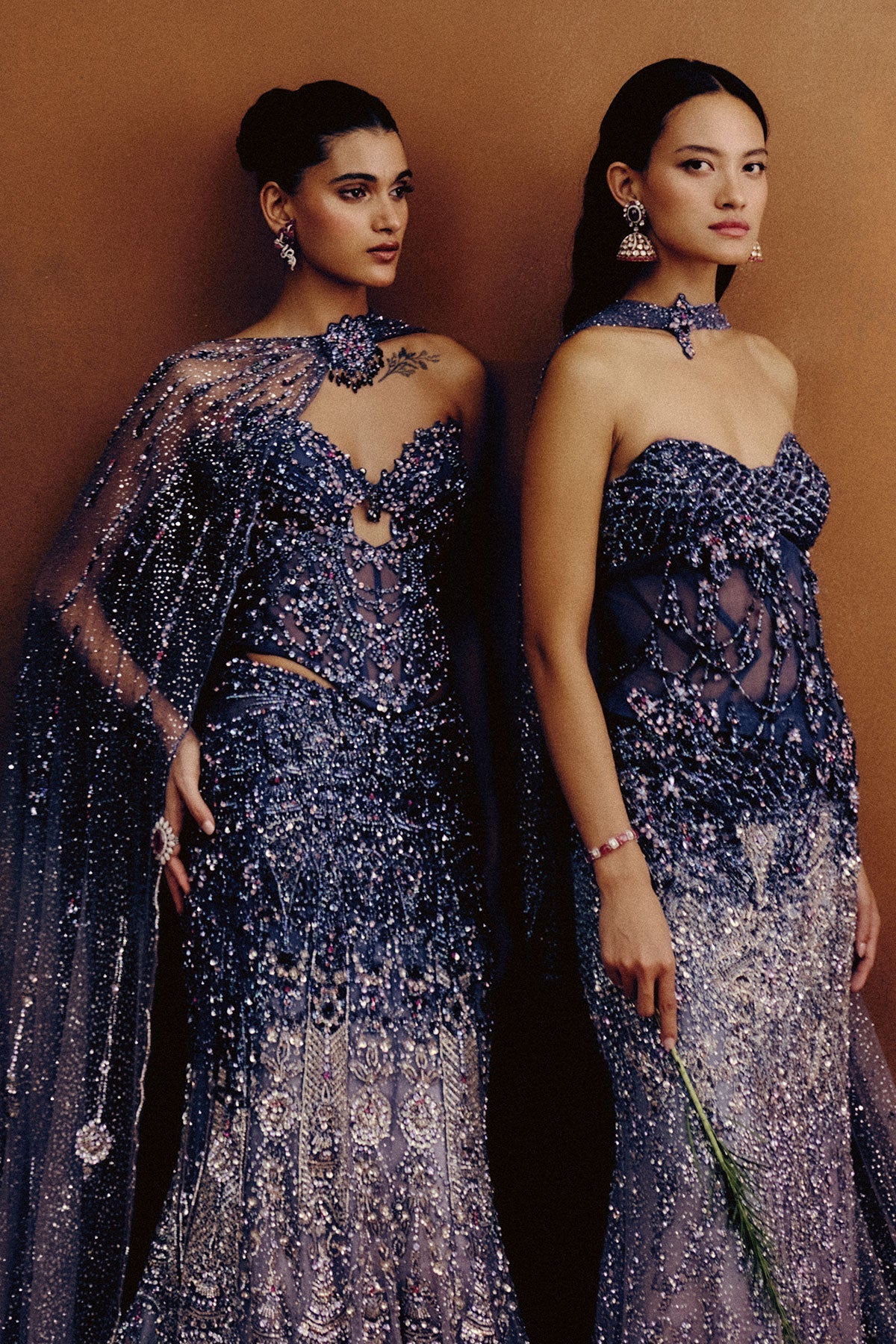 Aurora Violette Corset & Skirt Set with Dupatta