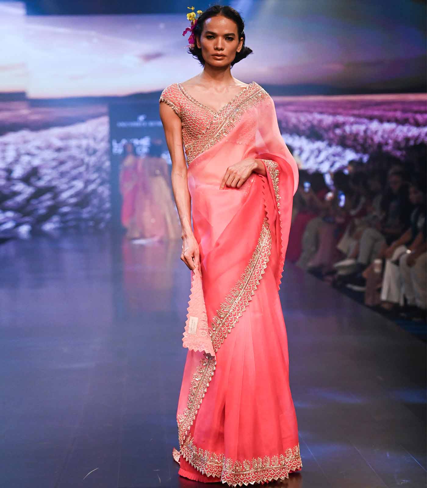 NADIRA OMBERE PINK SAREE