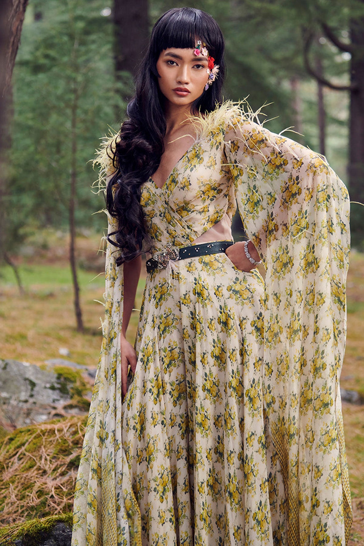 "Sweet Onion" Printed Chiffon Jumpsuit