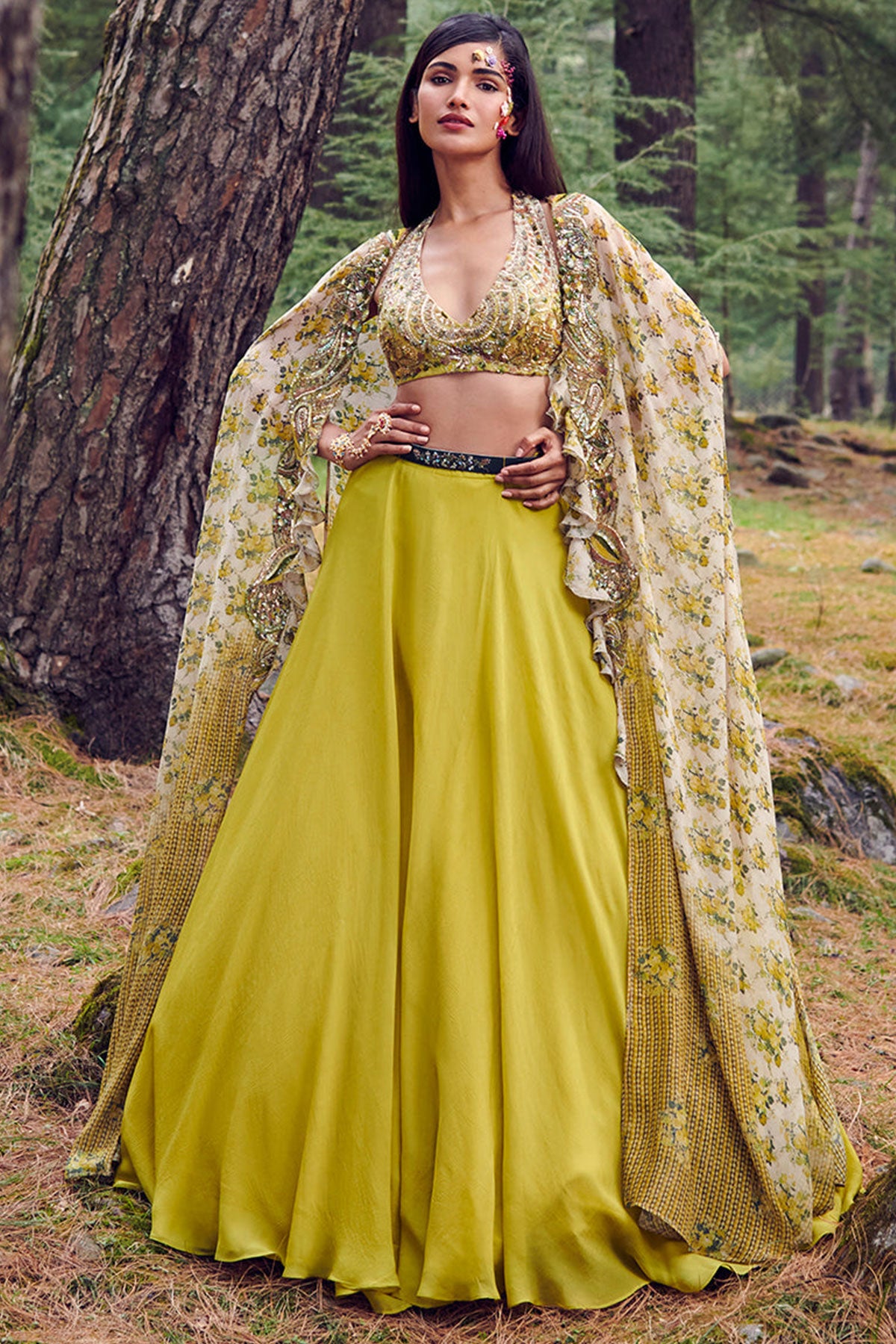 "Sweet Meadow" Chiffon Lehenga Set