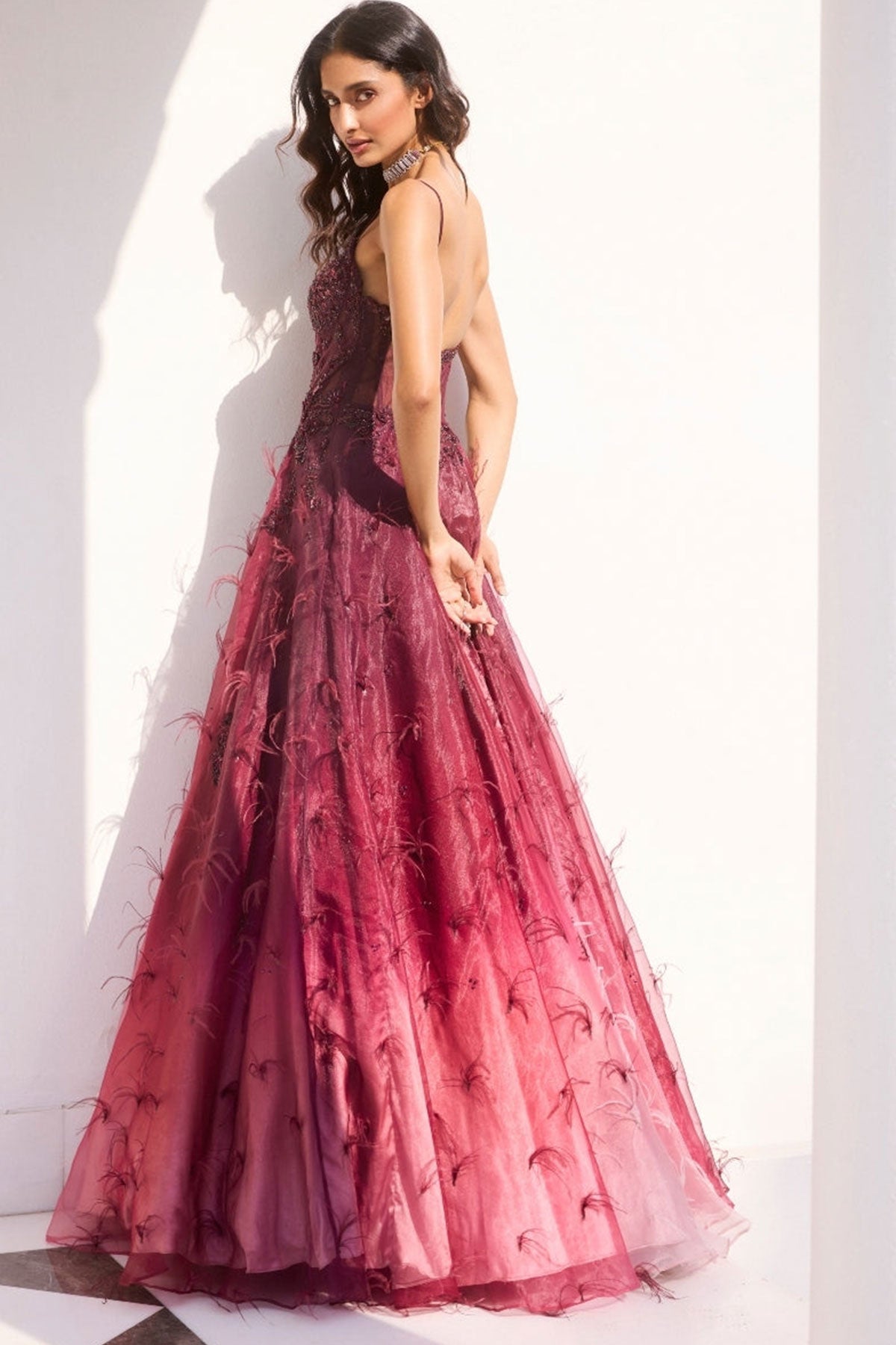 "Amber Glow" Shaded Gown