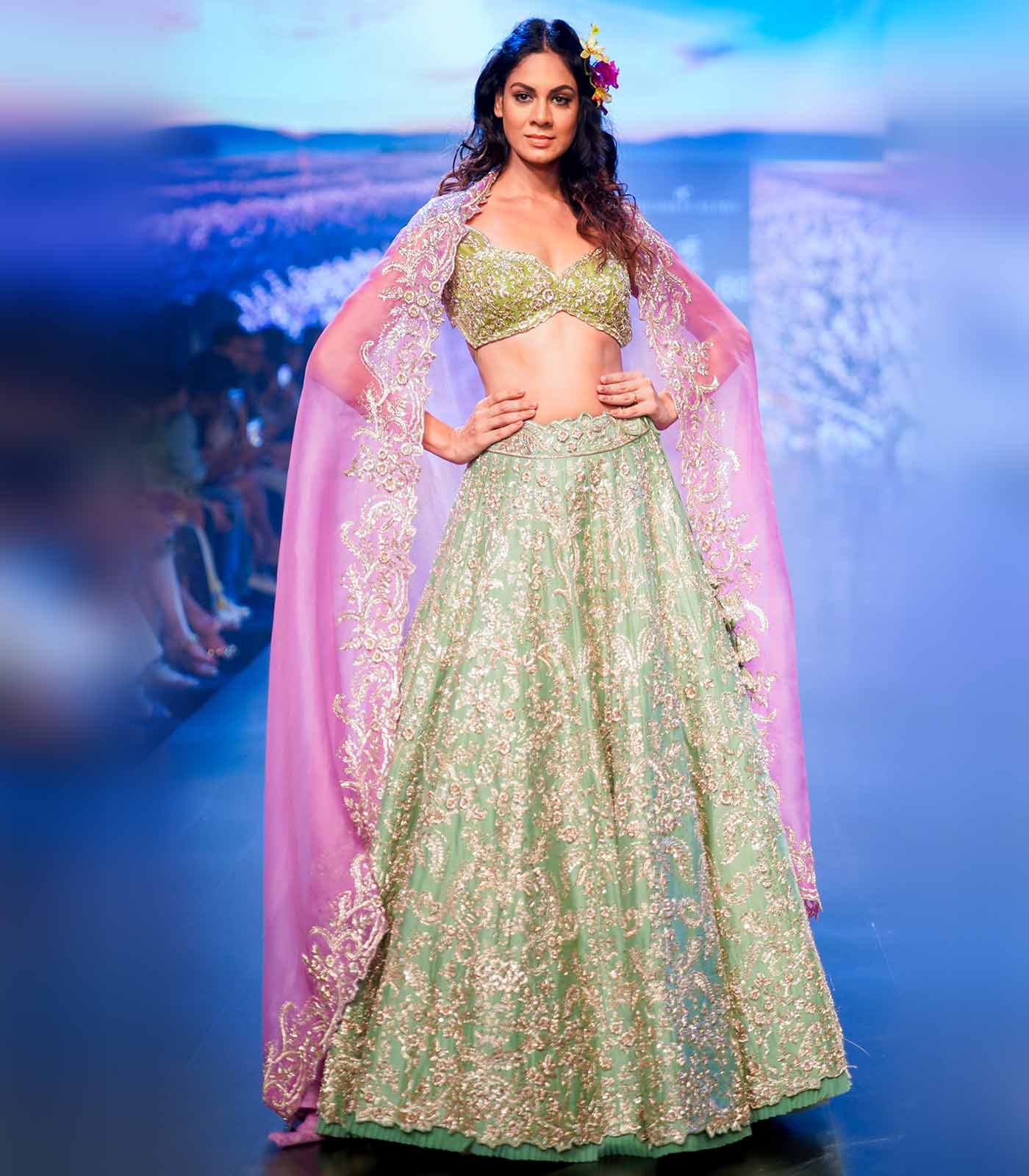 HAZRAT MINT GREEN LEHANGA SET