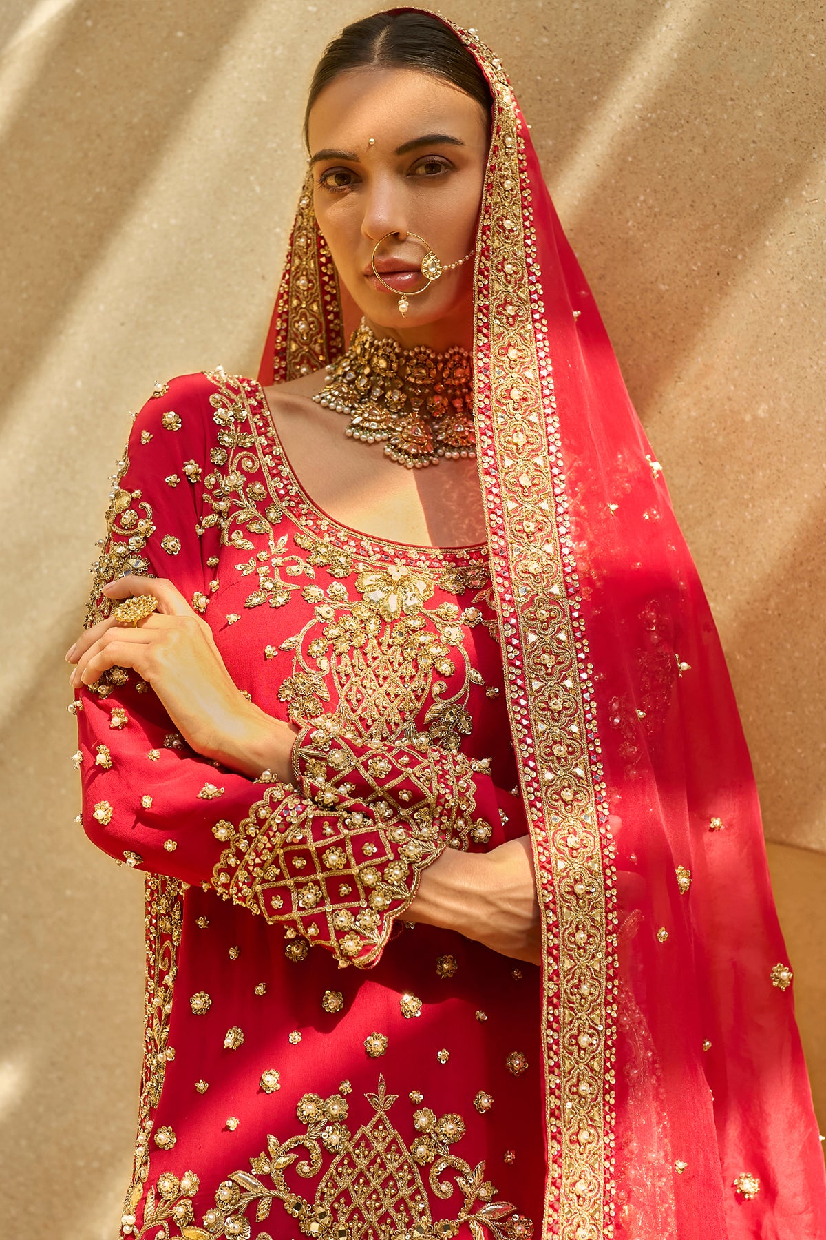 RUBY RED SHARARA SET