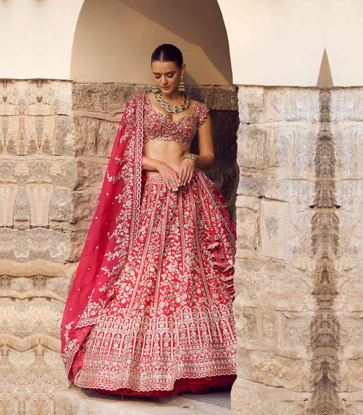 ZWAAR ZARDOSI MUGHAL BORDER LEHENGA SET