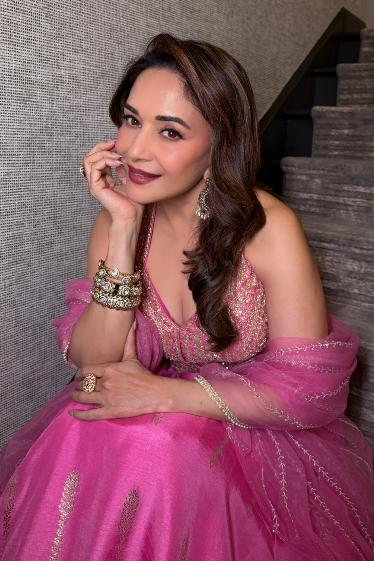 Madhuri Dixit In Pink Amal