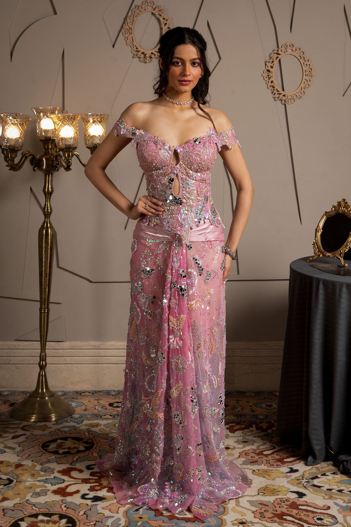 off shoulder structured dress Lura Off Shoulder Corset Gown 2