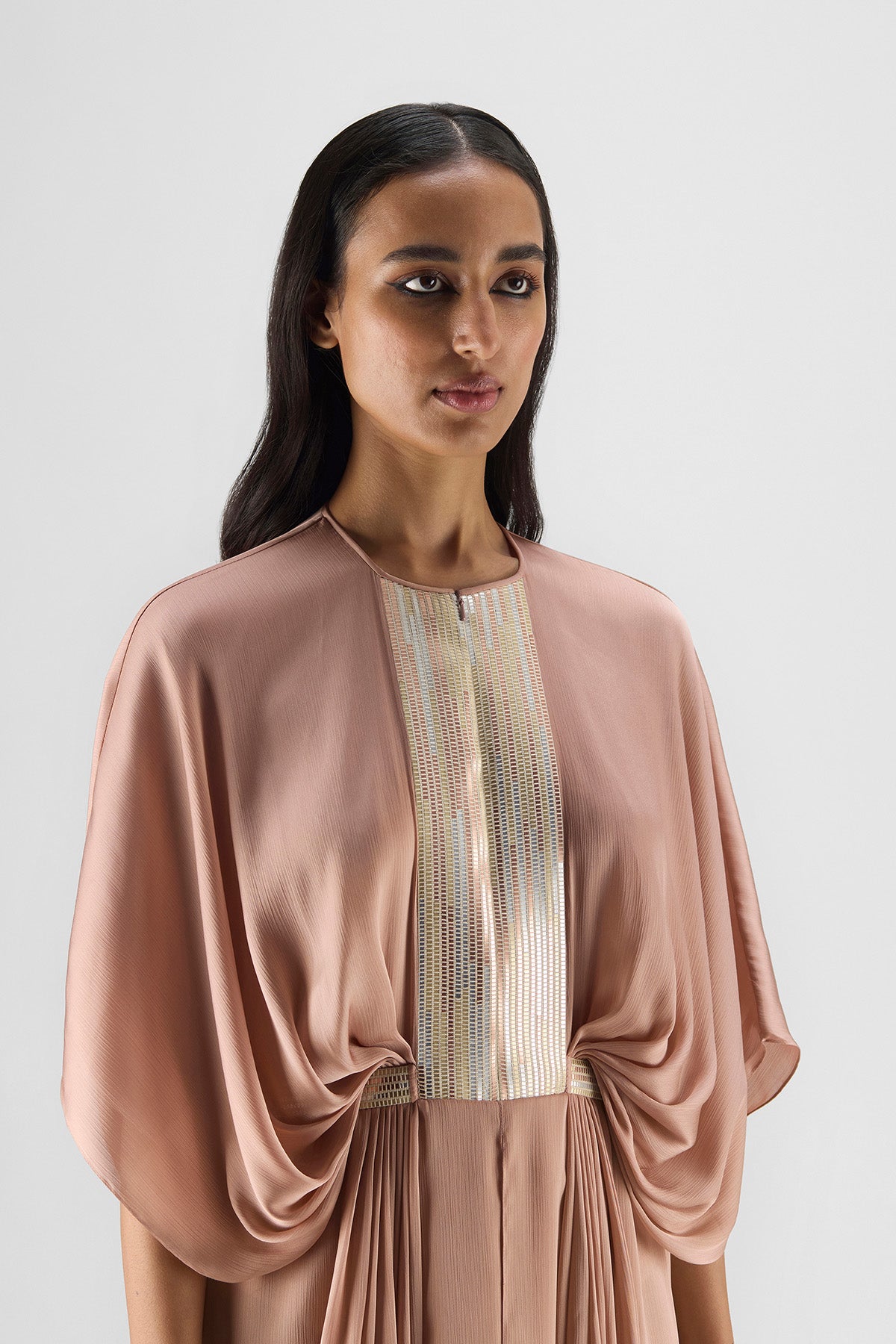 PLEATED LAYERED DRESS