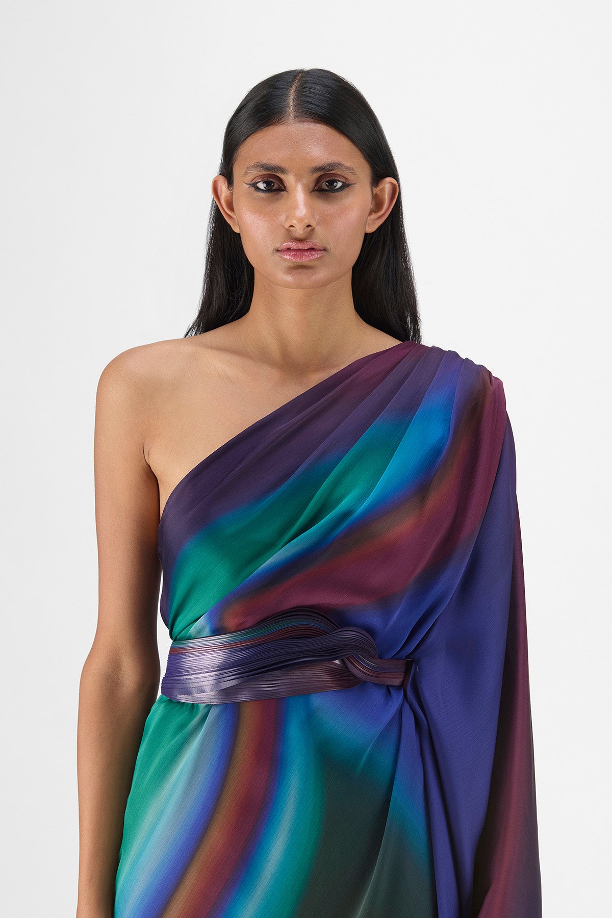 ONE SHOULDER WATERCOLOR DRESS