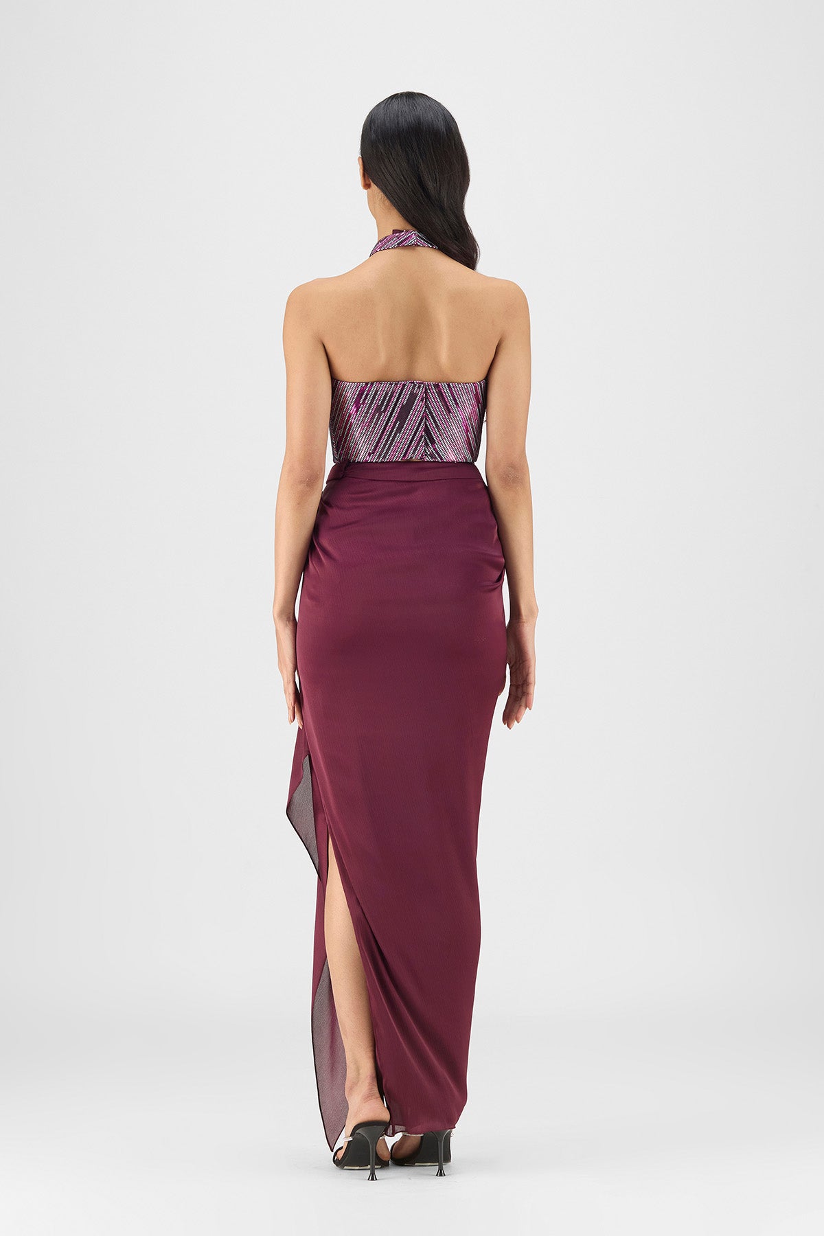WOVEN METALLIC SKIRT SET