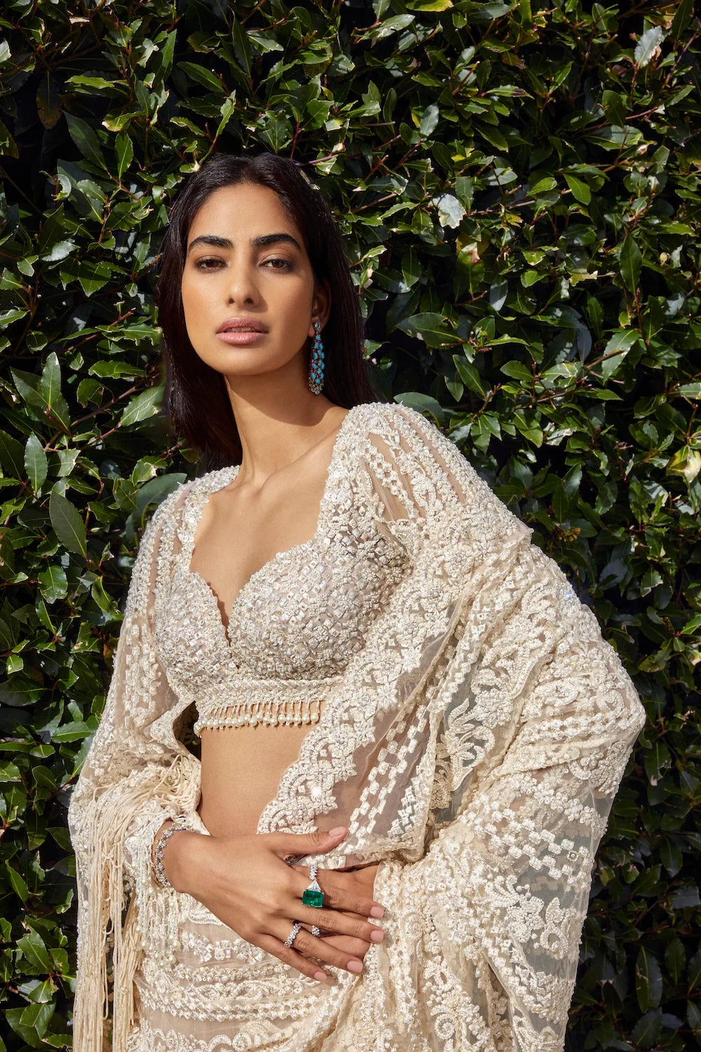 Powder Peach Stripe Saree