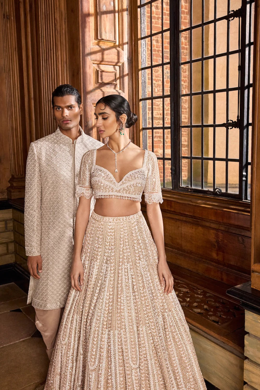 Champagne Thread Sequin Sherwani Set