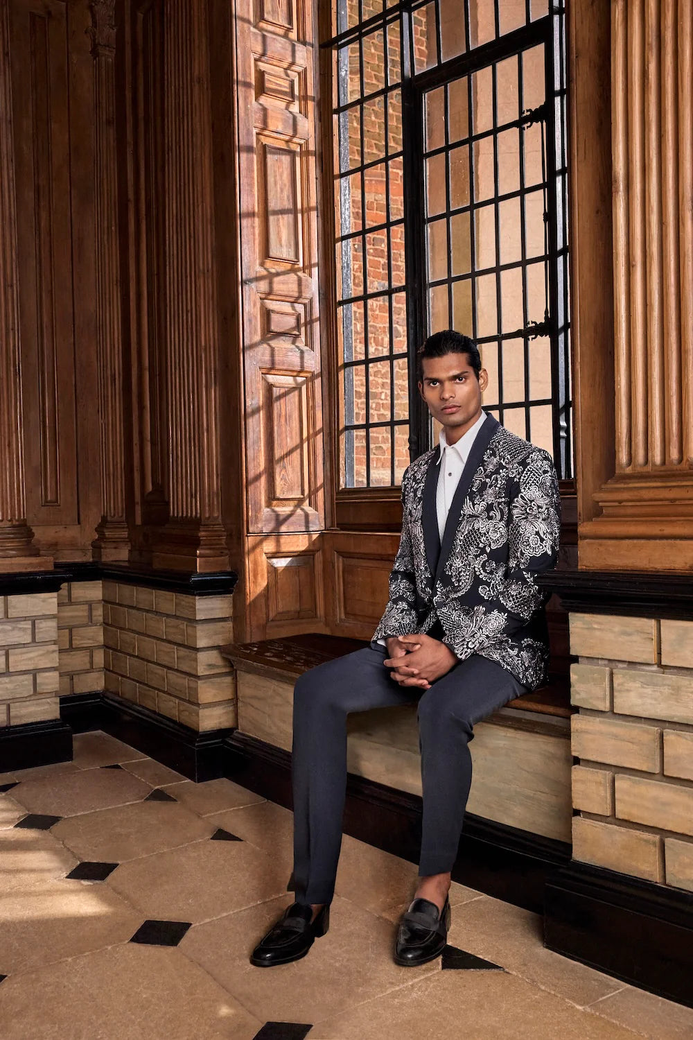 Charcoal Grey Tuxedo Set