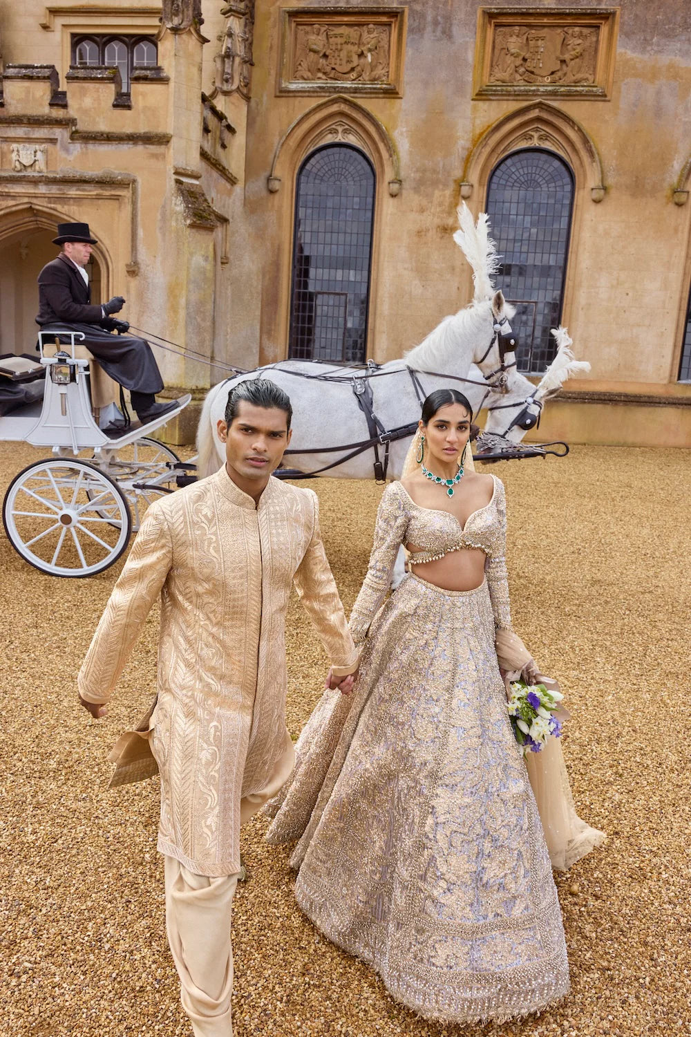 Metallic Rose Gold Lehenga Set