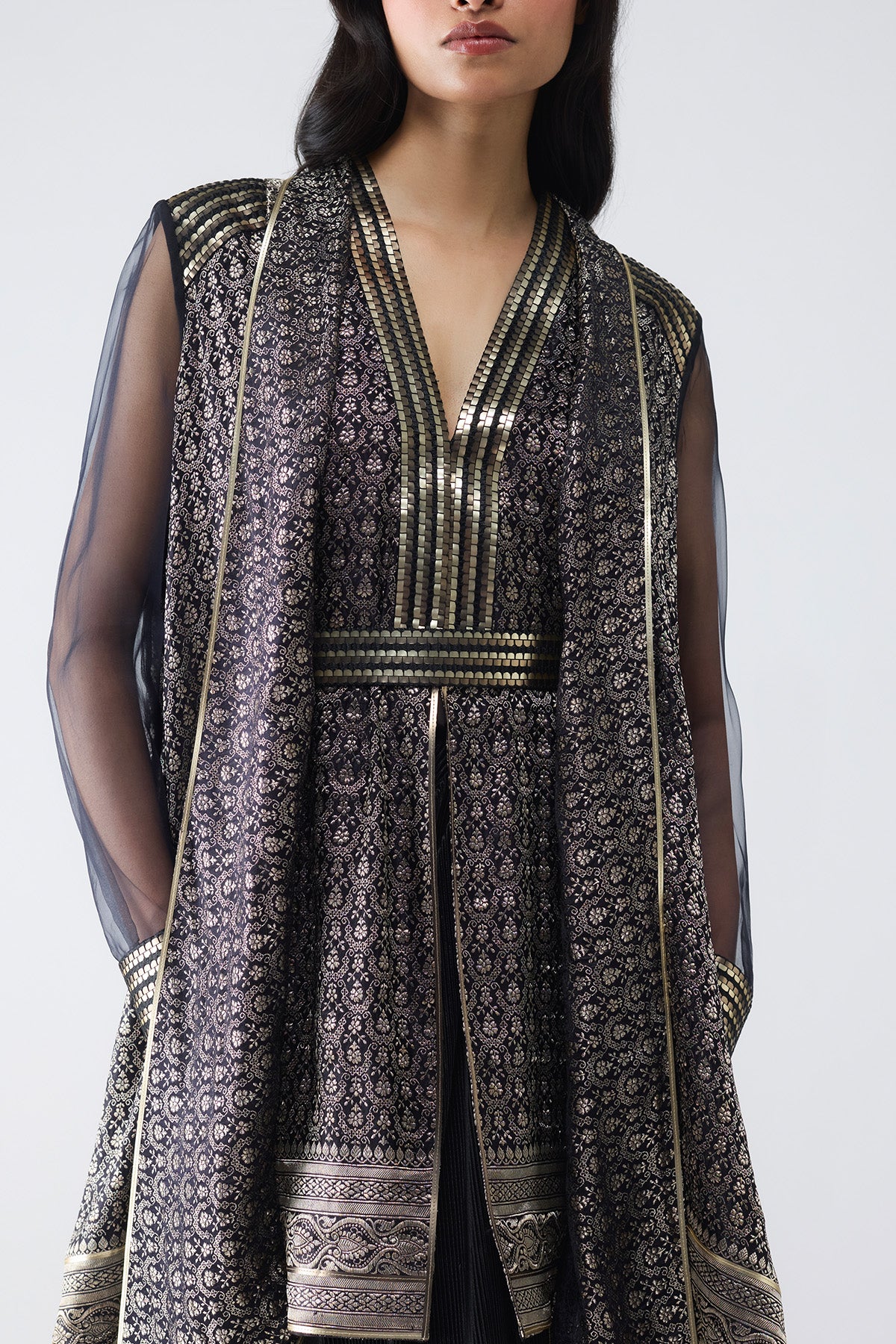 Metallic Banarasi Shirt Set
