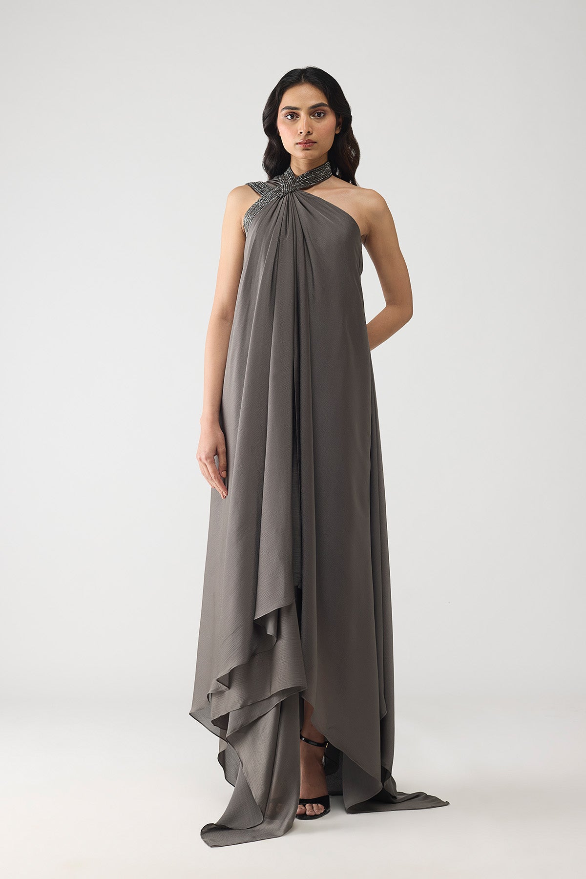 Halter Crstalvein Detail Dress