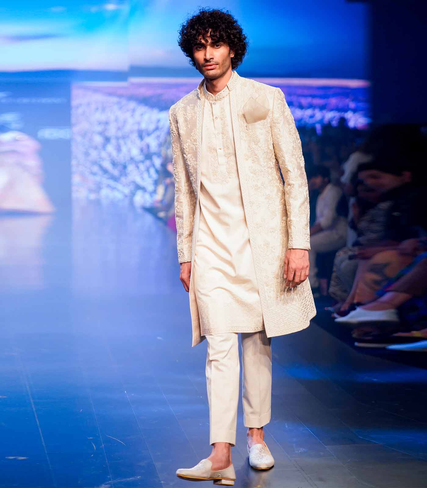 HALO IVORY FRONT OPEN SHERWANI