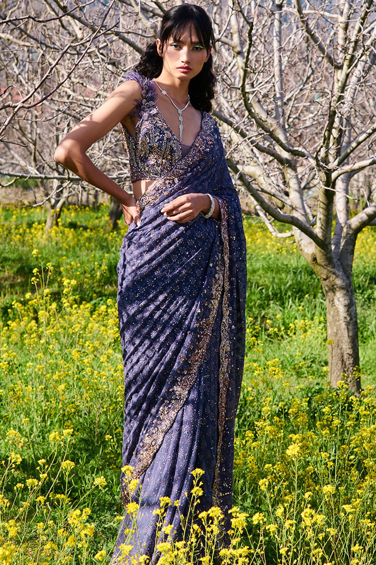 "Soft Kramer" Chikankari Sari