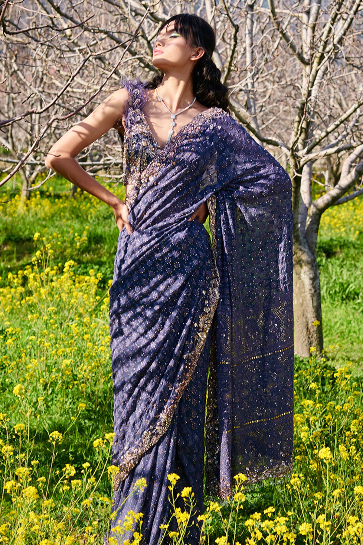 "Soft Kramer" Chikankari Sari